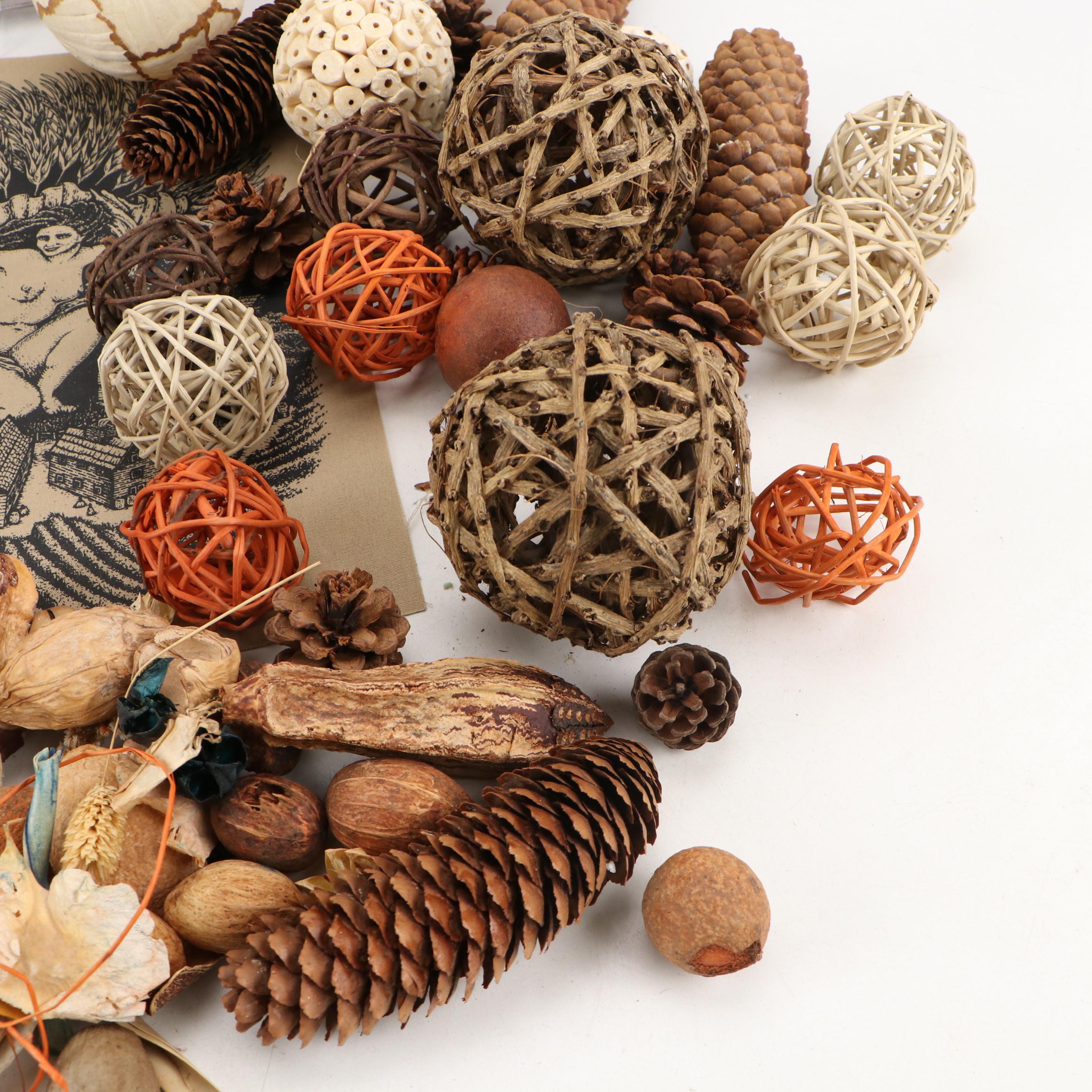 Mini Twig Hearth Broom, Mushroom Wall Art, Woven Reed Orbs and More