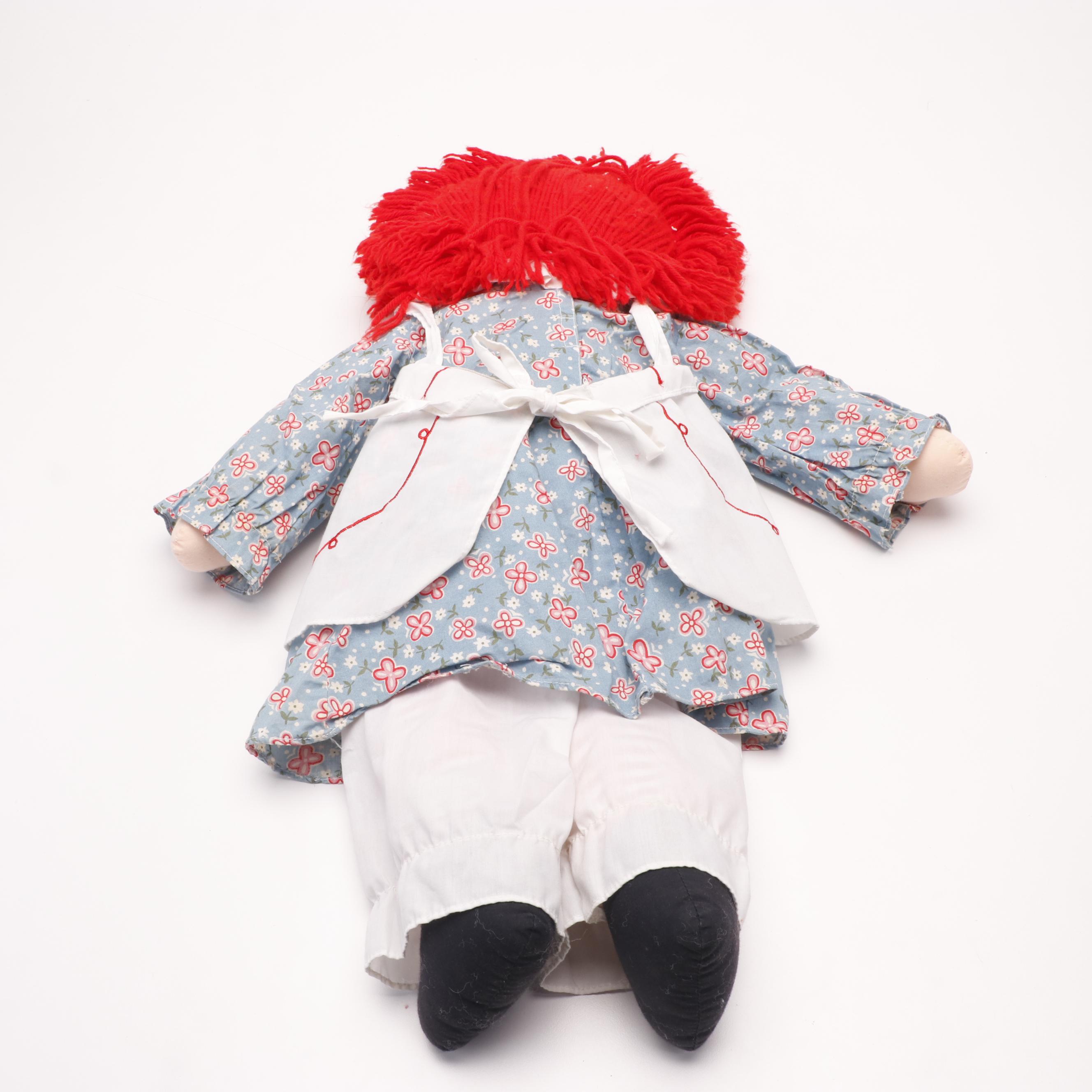 Applause Inc. "Raggedy Ann" and "Raggedy Andy" Fabric Dolls, Late 20th Century