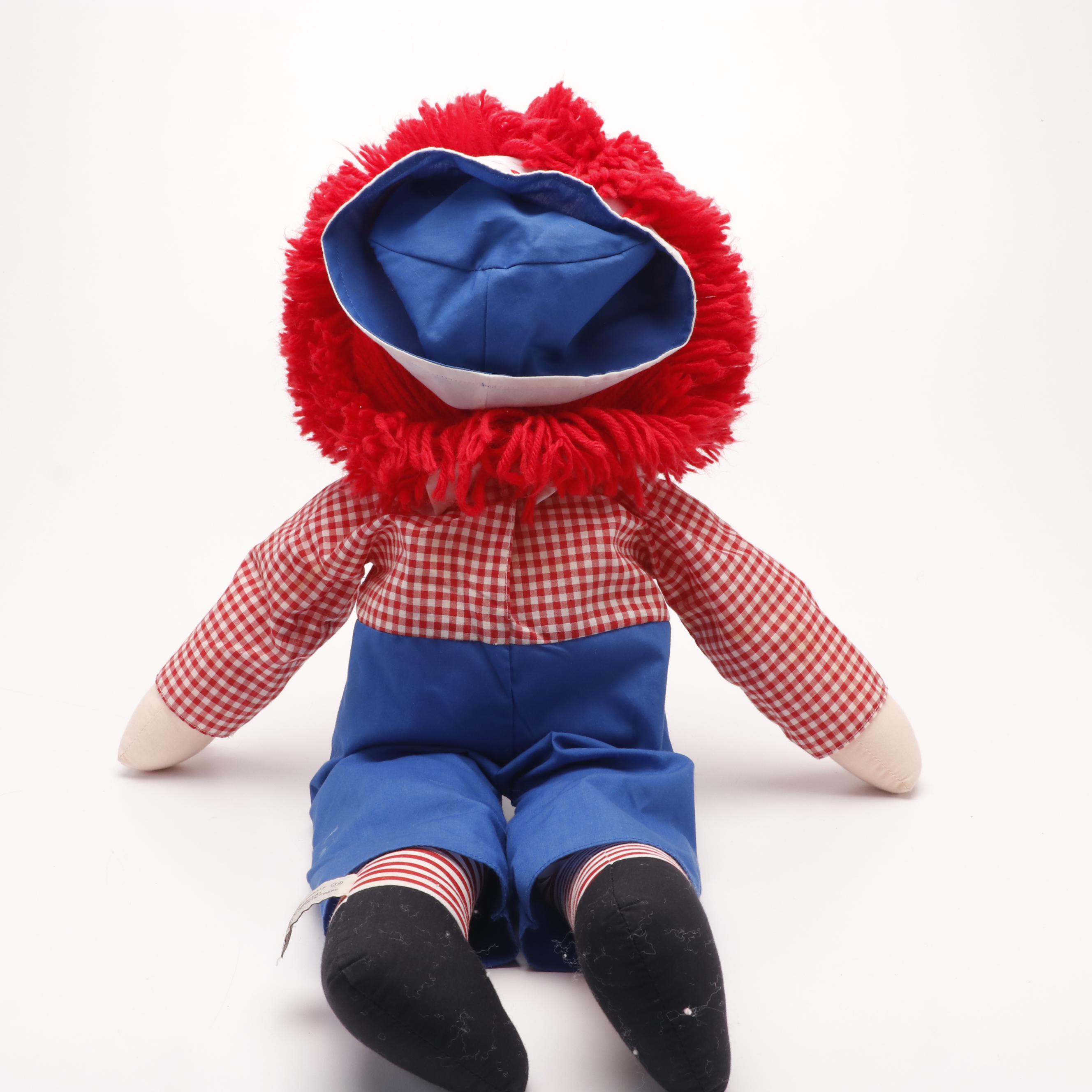 Applause Inc. "Raggedy Ann" and "Raggedy Andy" Fabric Dolls, Late 20th Century