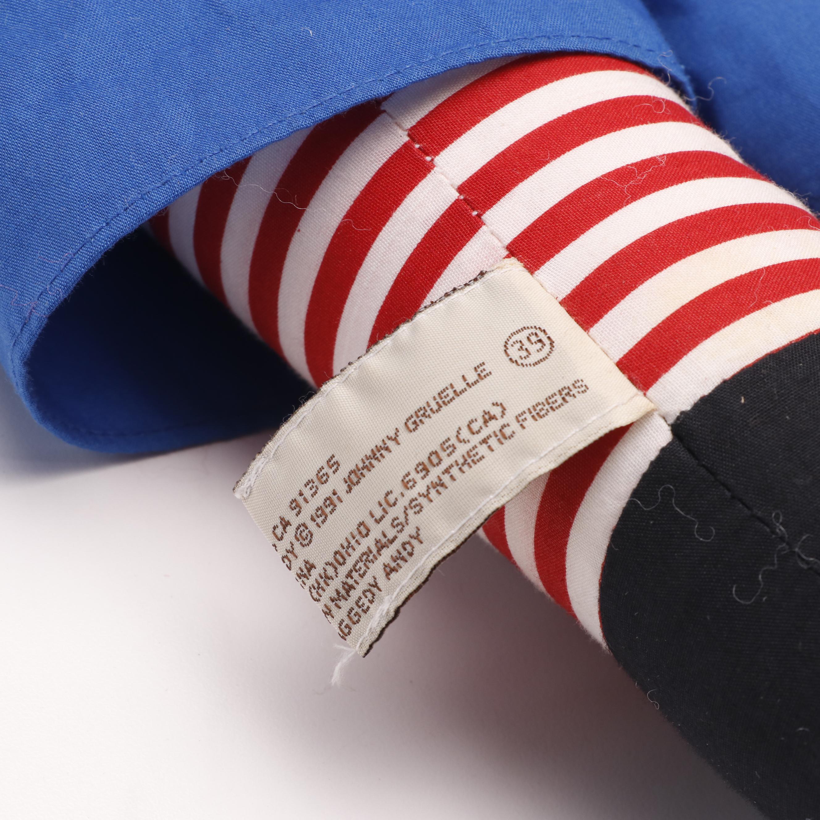 Applause Inc. "Raggedy Ann" and "Raggedy Andy" Fabric Dolls, Late 20th Century