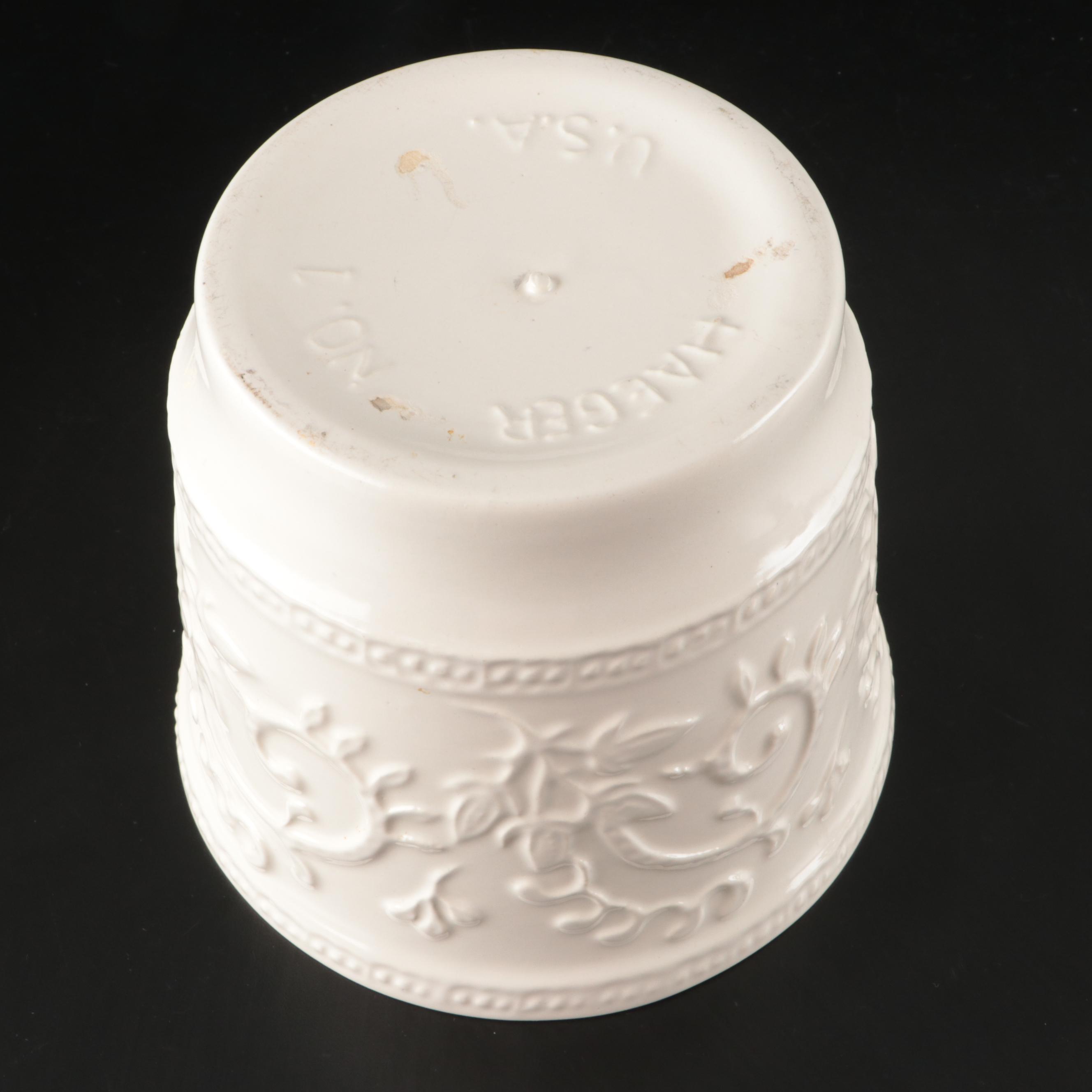 Haeger Ceramic Planter with Ceramic Figurine and Bud Vase