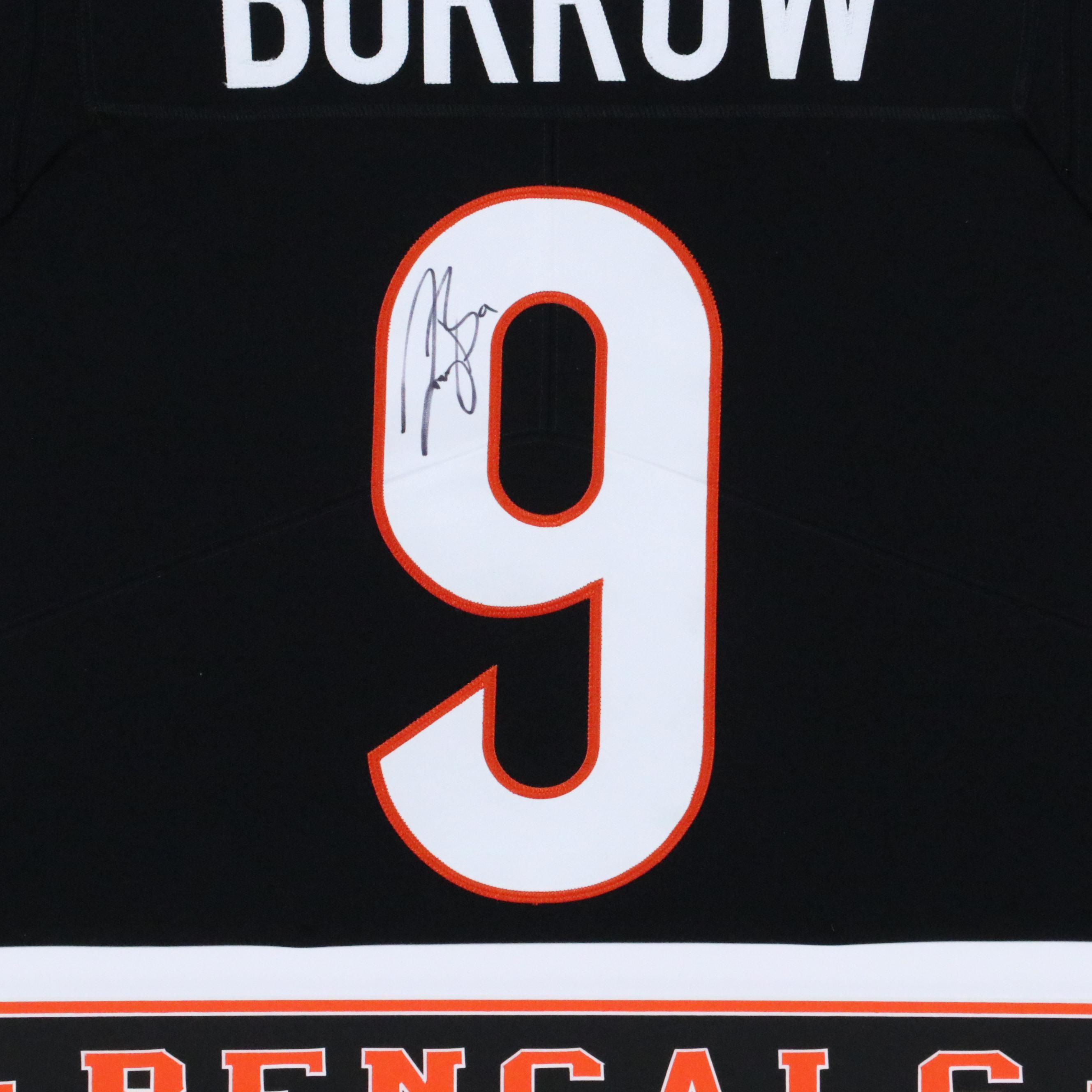 Joe Burrow Signed Cincinnati Bengals Football Jersey in Matted Display