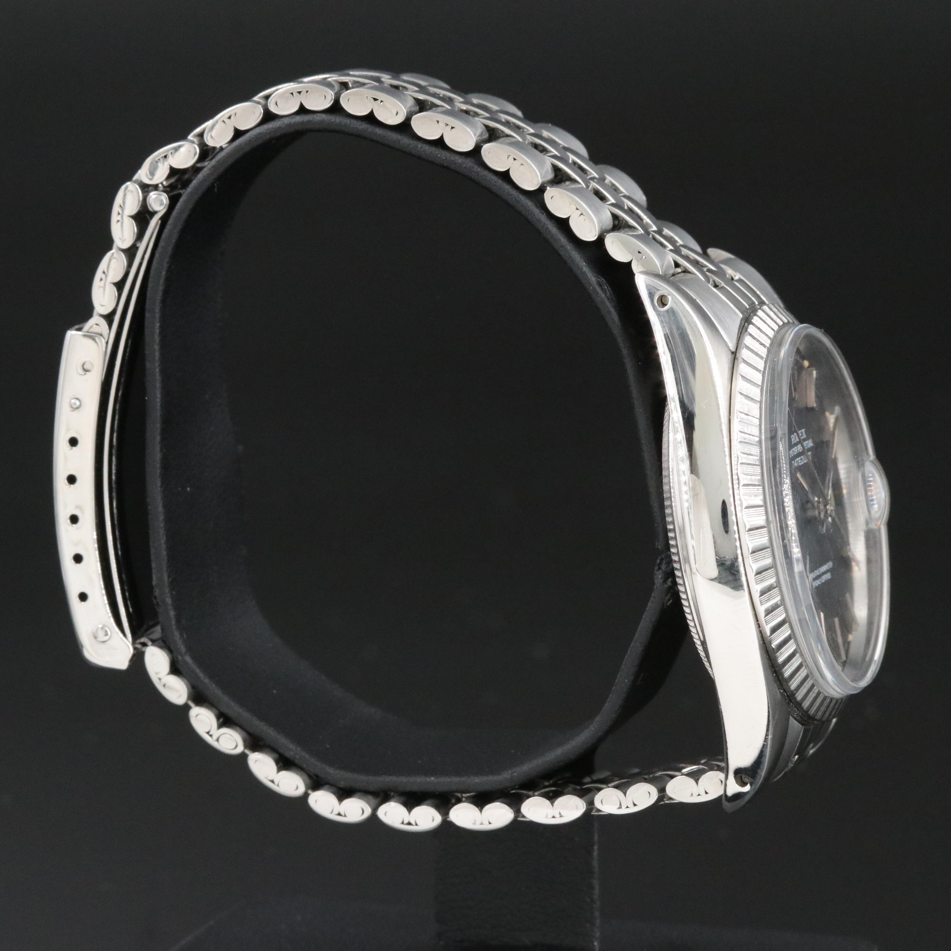 Rolex Datejust 1603 Black Dial 36mm Steel Automatic Vintage Watch