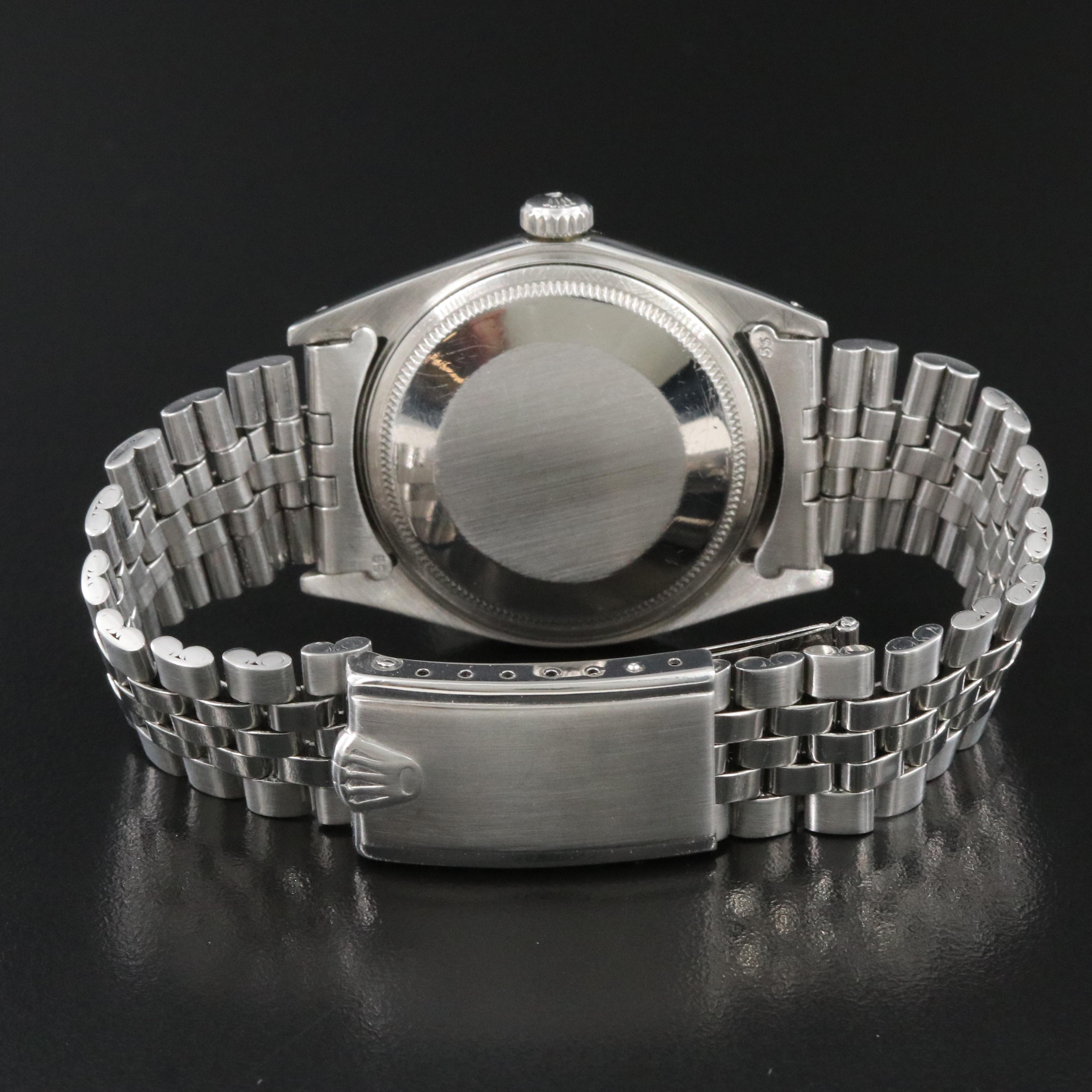 Rolex Datejust 1603 Black Dial 36mm Steel Automatic Vintage Watch