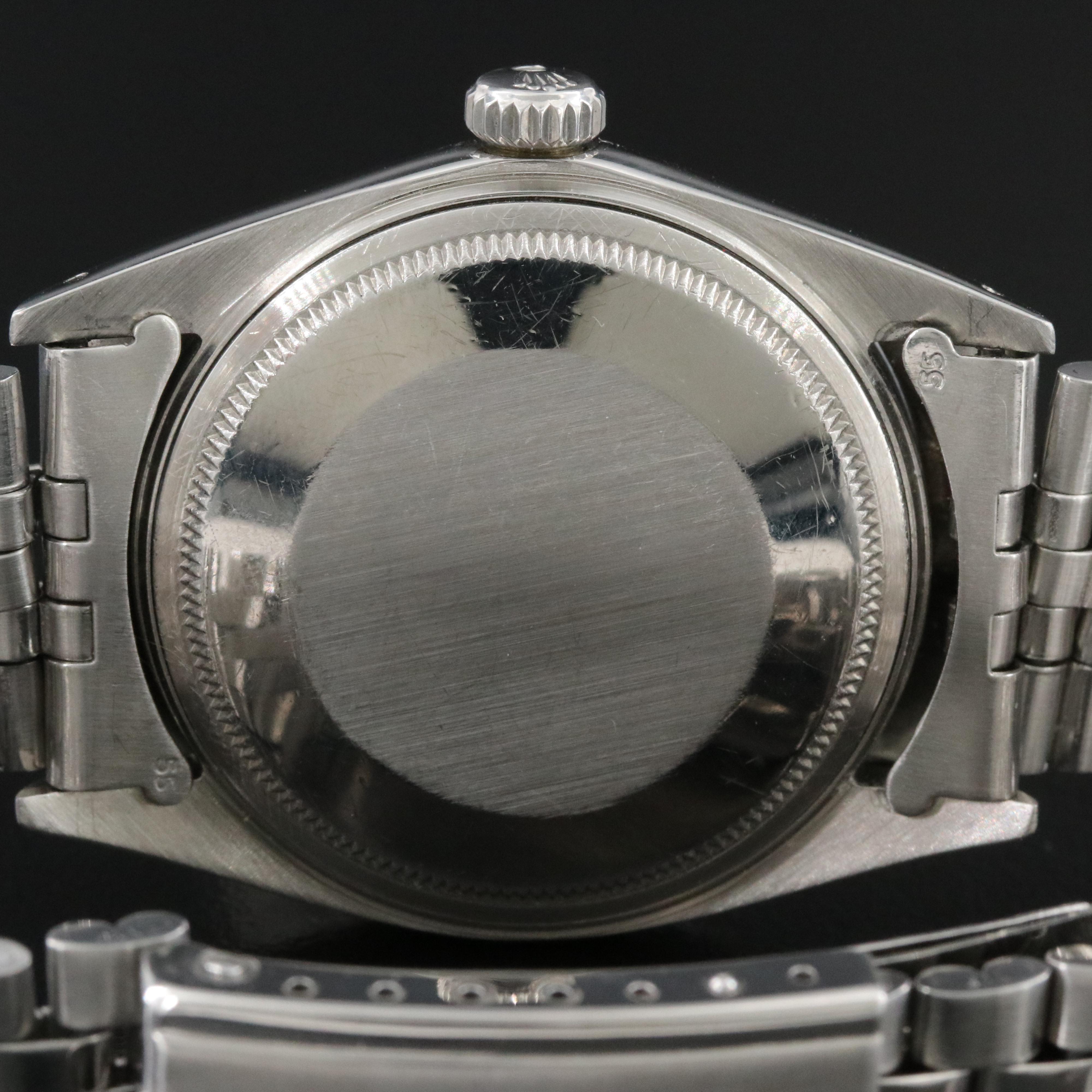 Rolex Datejust 1603 Black Dial 36mm Steel Automatic Vintage Watch