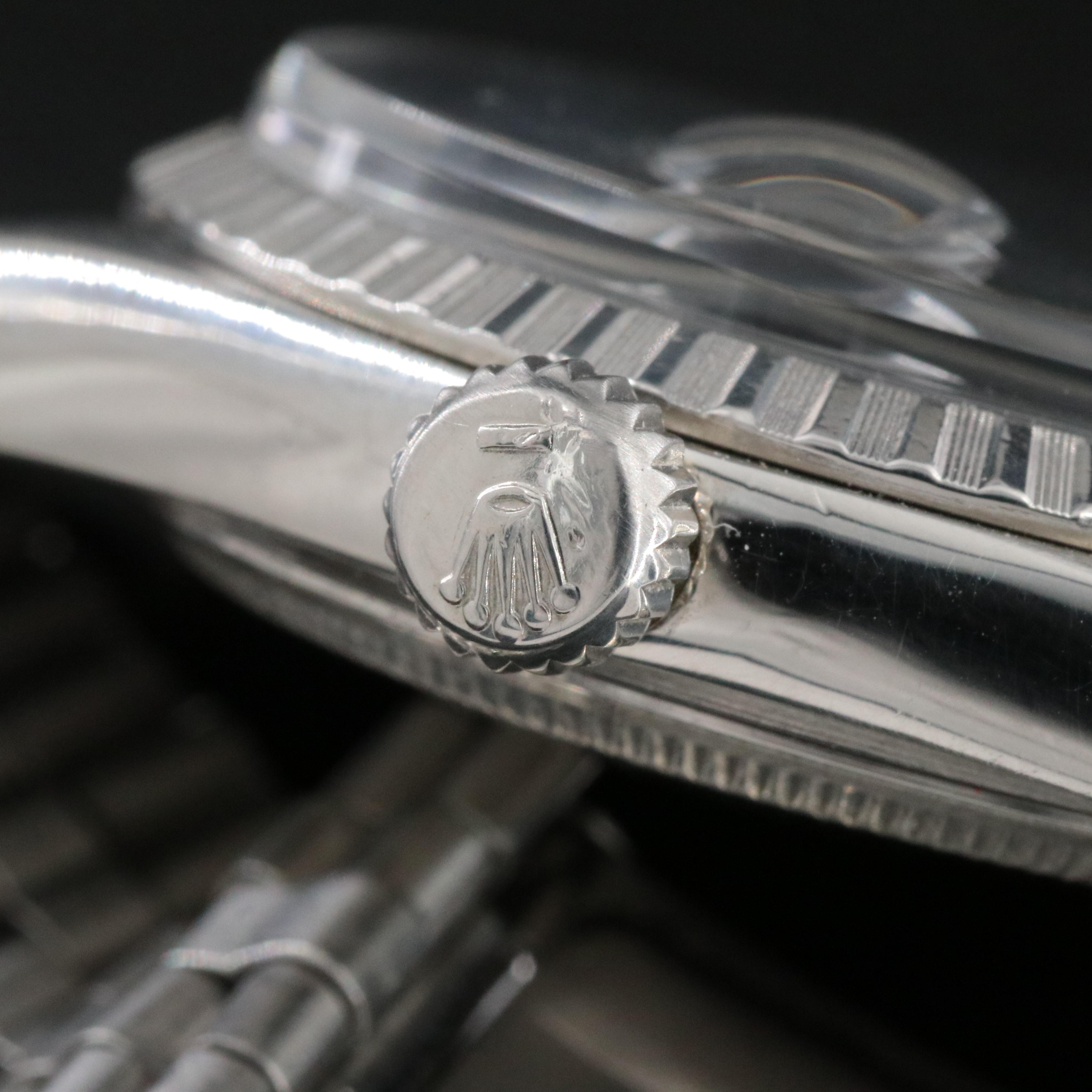 Rolex Datejust 1603 Black Dial 36mm Steel Automatic Vintage Watch