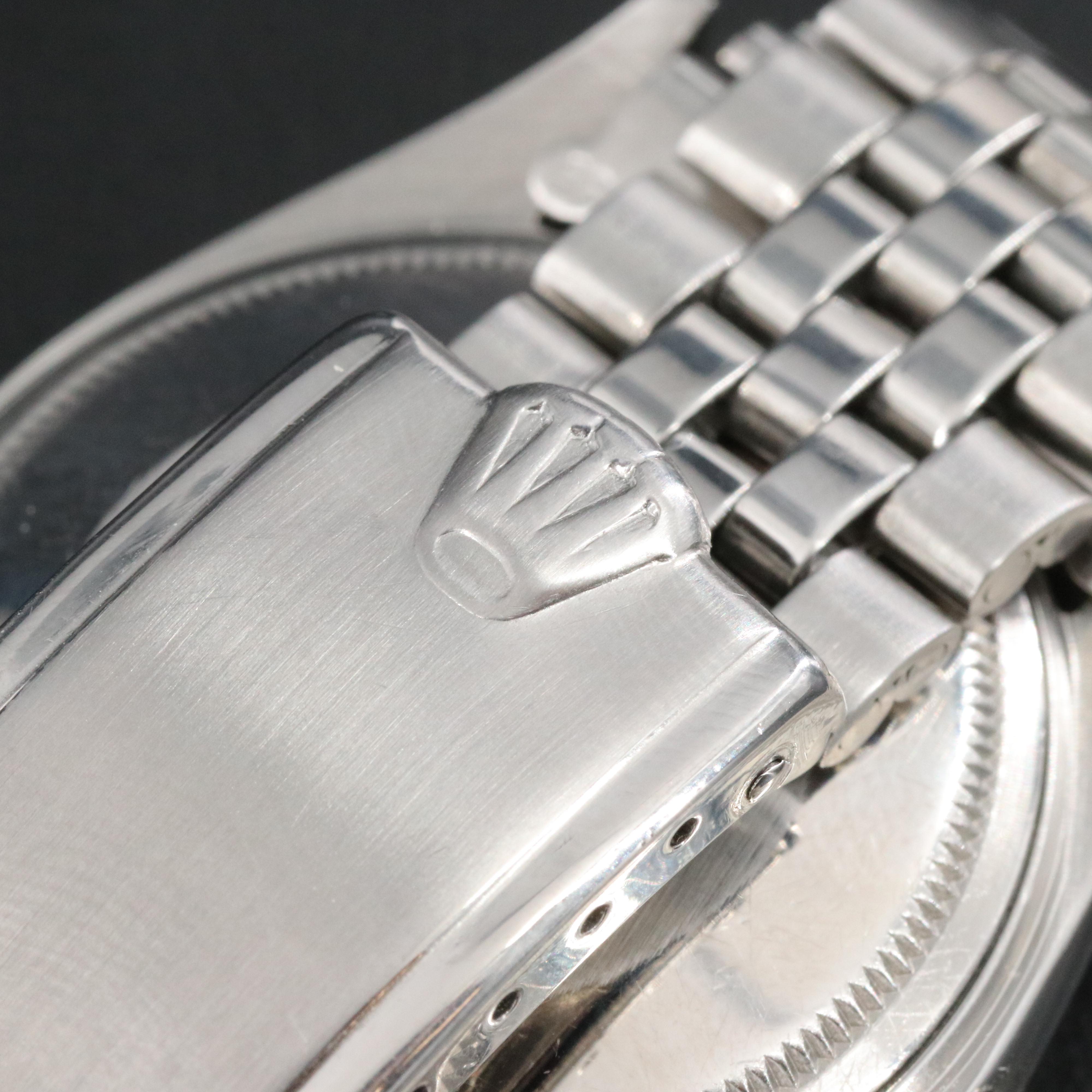 Rolex Datejust 1603 Black Dial 36mm Steel Automatic Vintage Watch