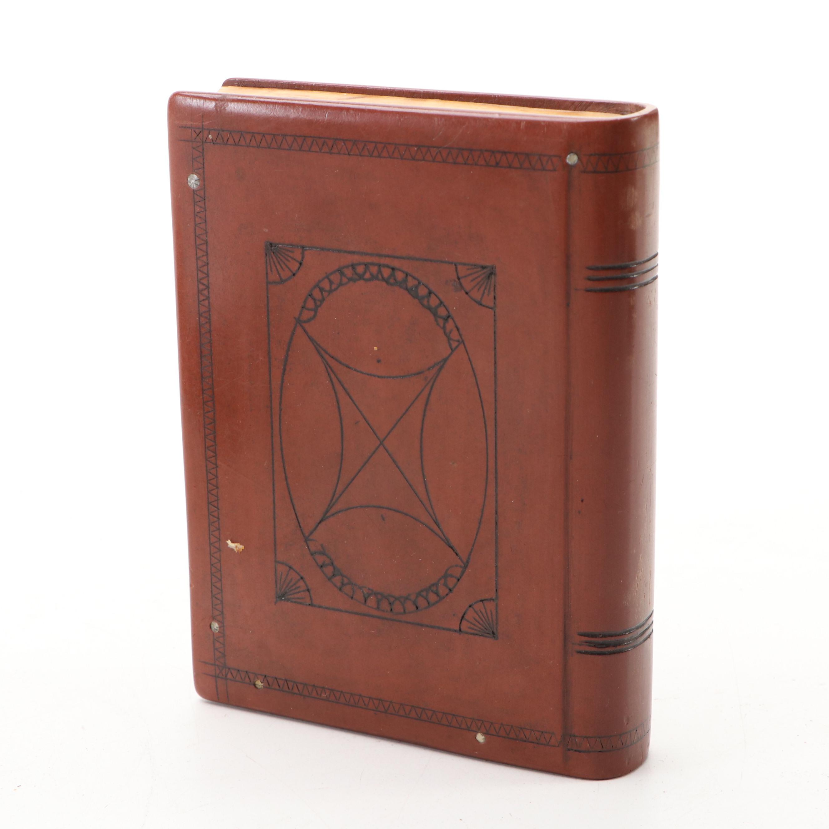 Italian Style Wooden Playing Card Box with Abalone Inlay Cigarette Case