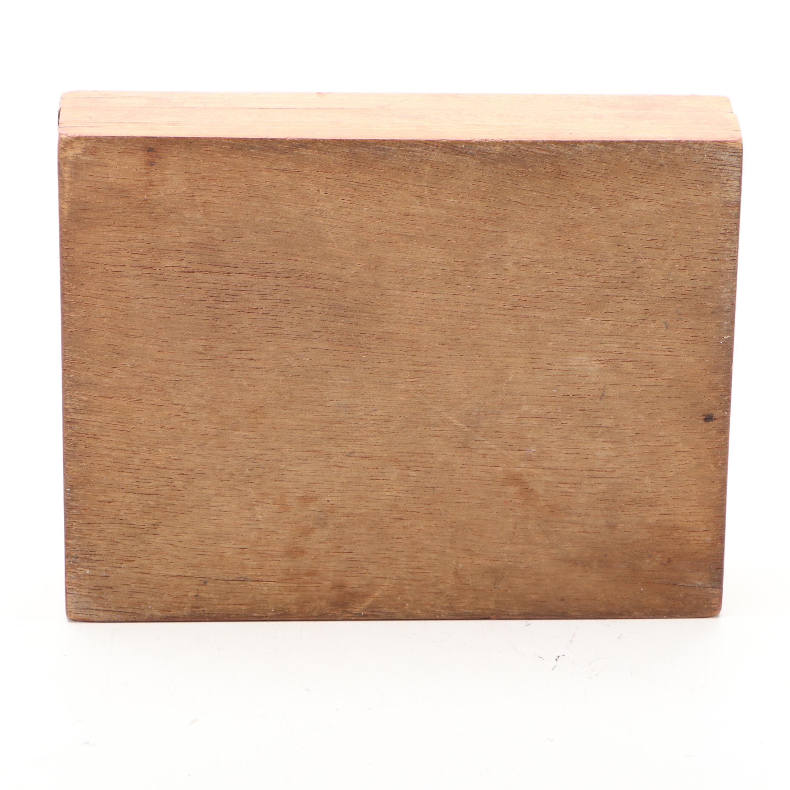 Italian Style Wooden Playing Card Box with Abalone Inlay Cigarette Case