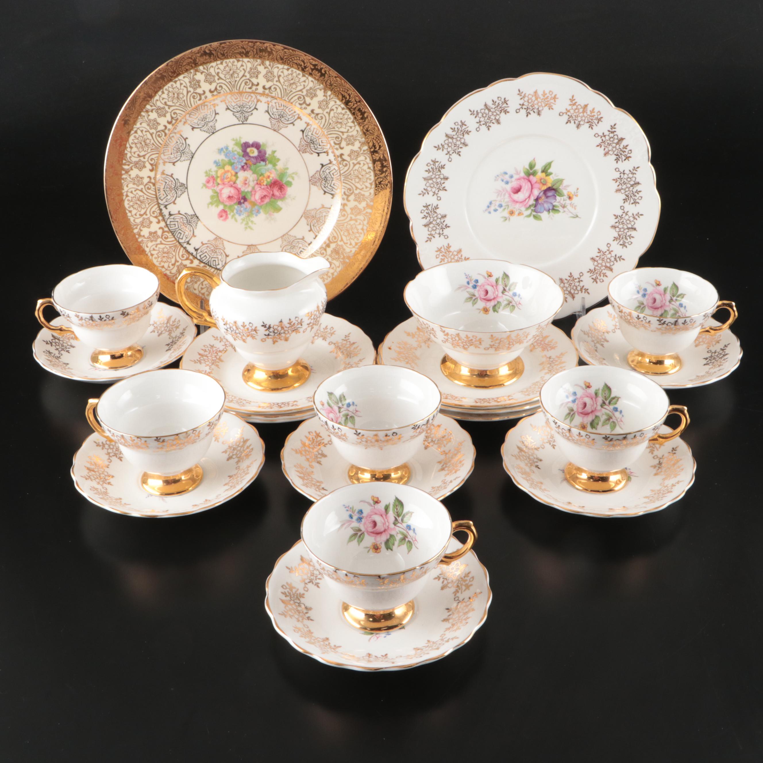Clare Floral Pattern Bone China Dinnerware with Wedgwood Plate