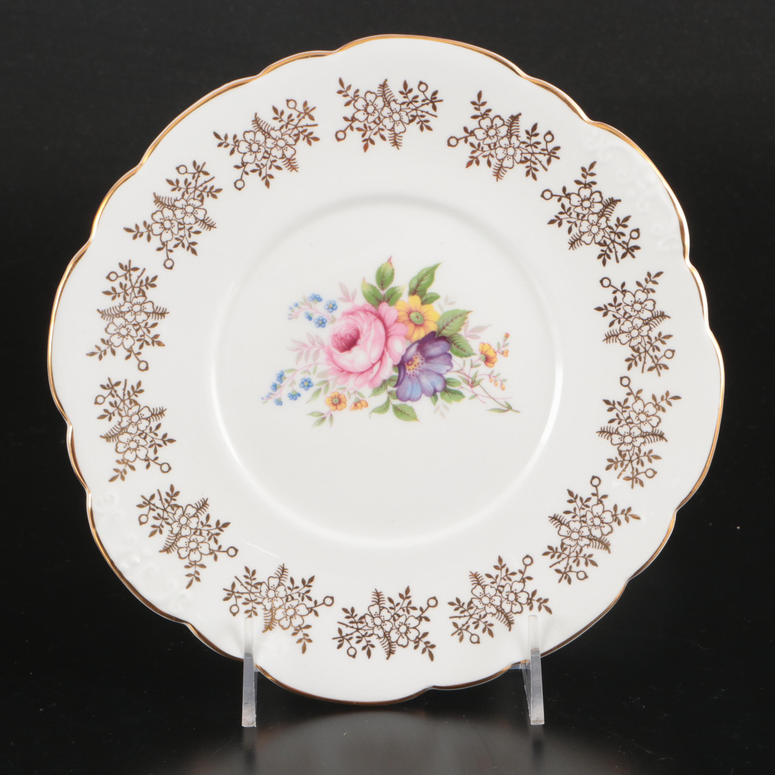 Clare Floral Pattern Bone China Dinnerware with Wedgwood Plate