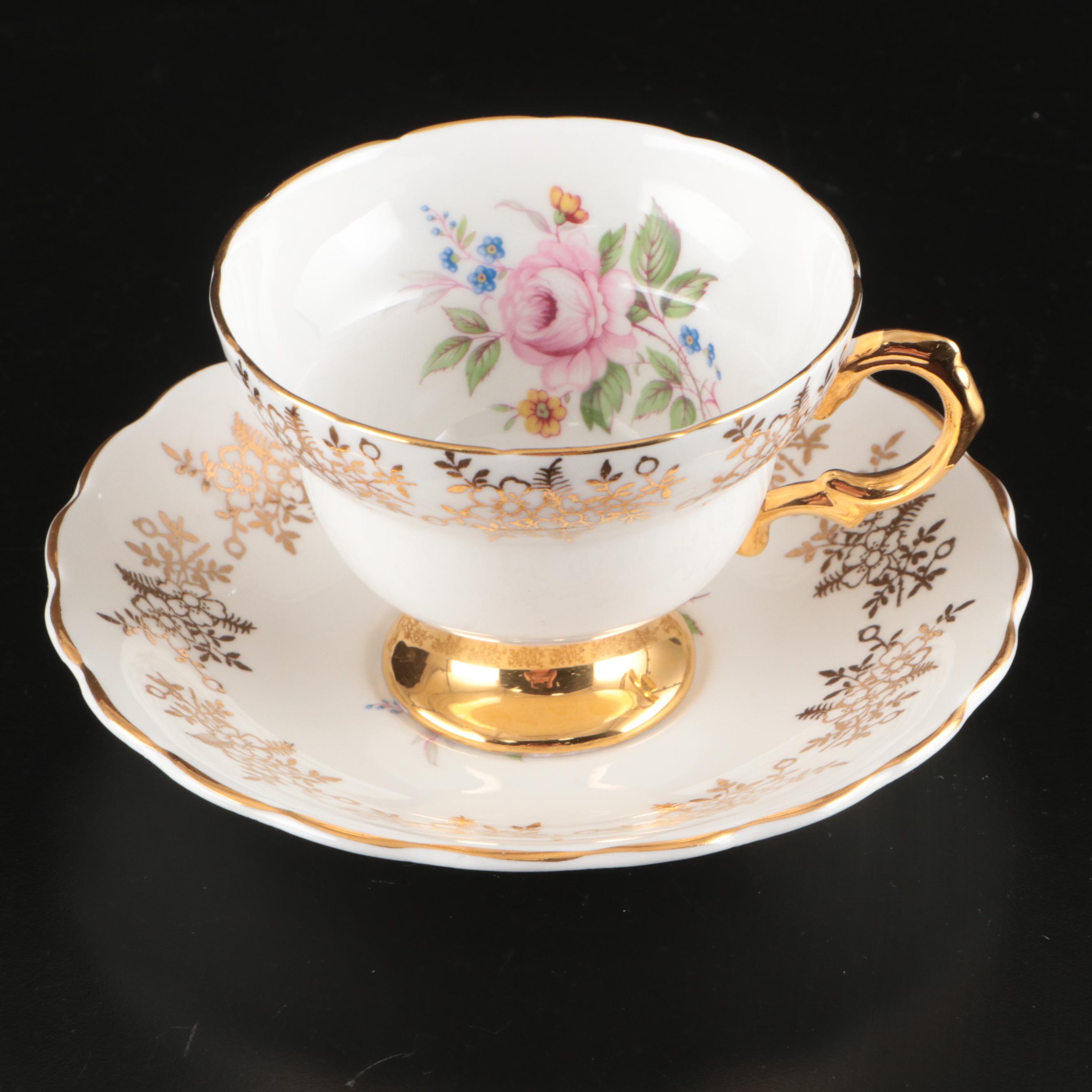 Clare Floral Pattern Bone China Dinnerware with Wedgwood Plate