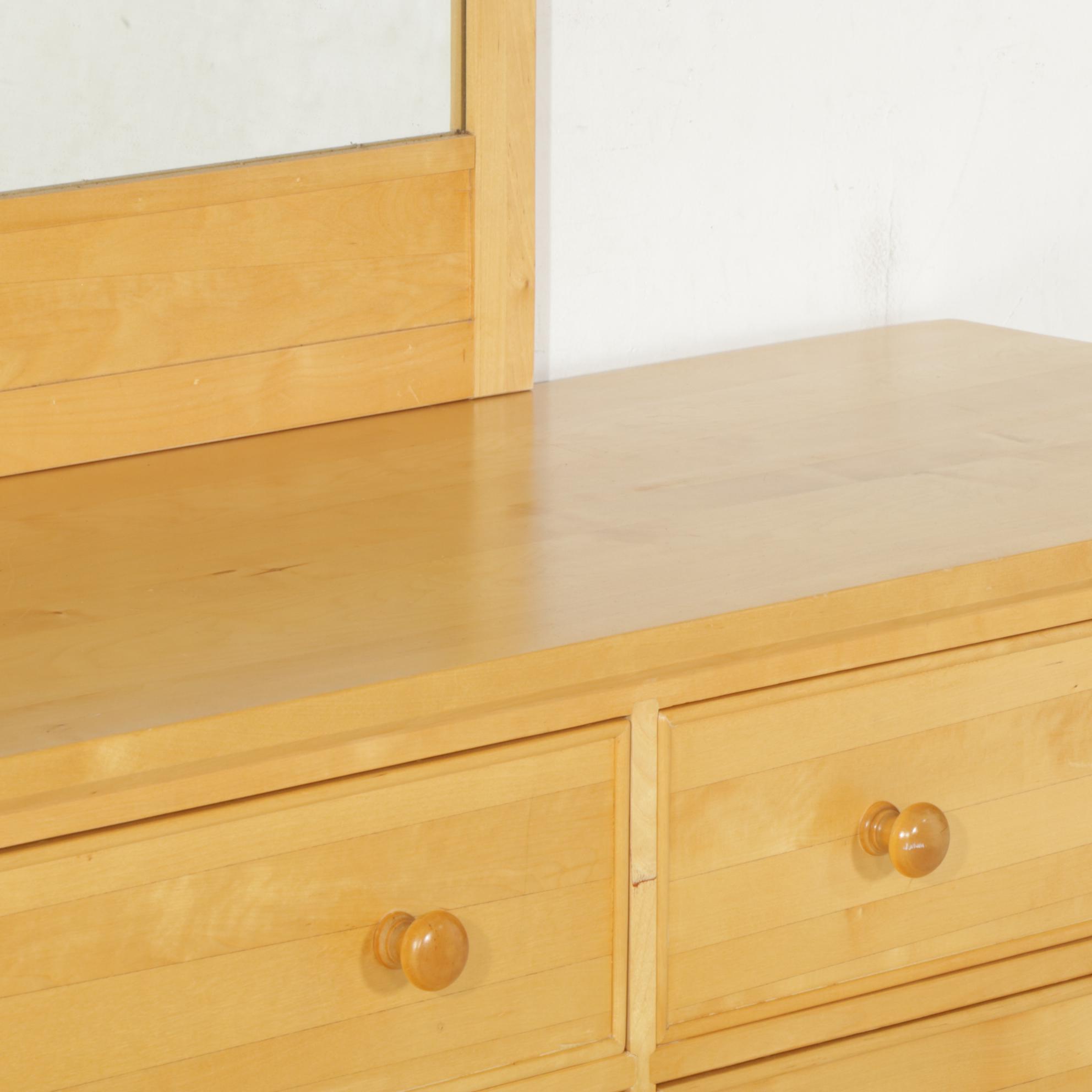 Bedtime Maple Dresser and Mirror, 21st Century