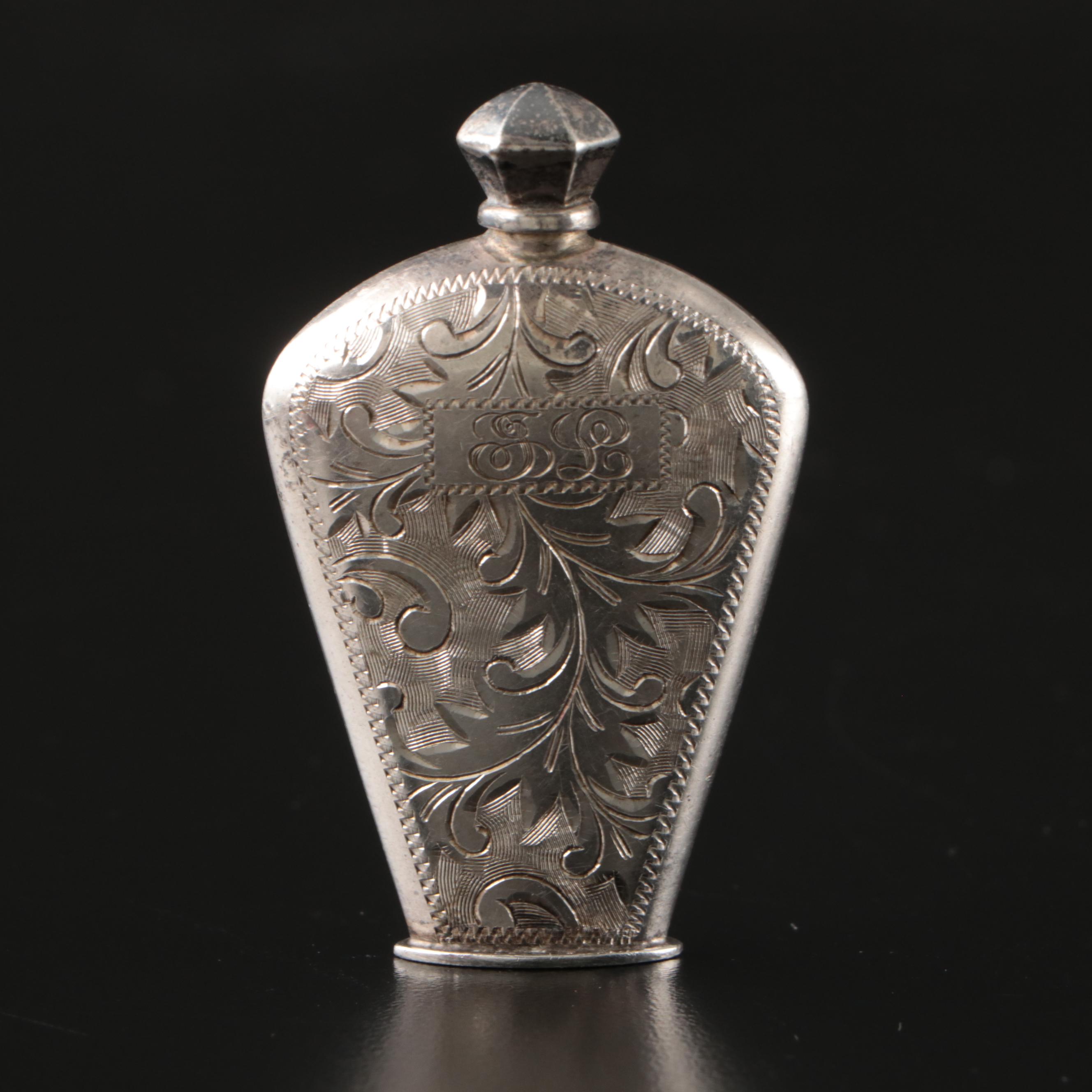 Sterling Perfume Flask, Siam Niello Letter Opener, German Silver Purse More