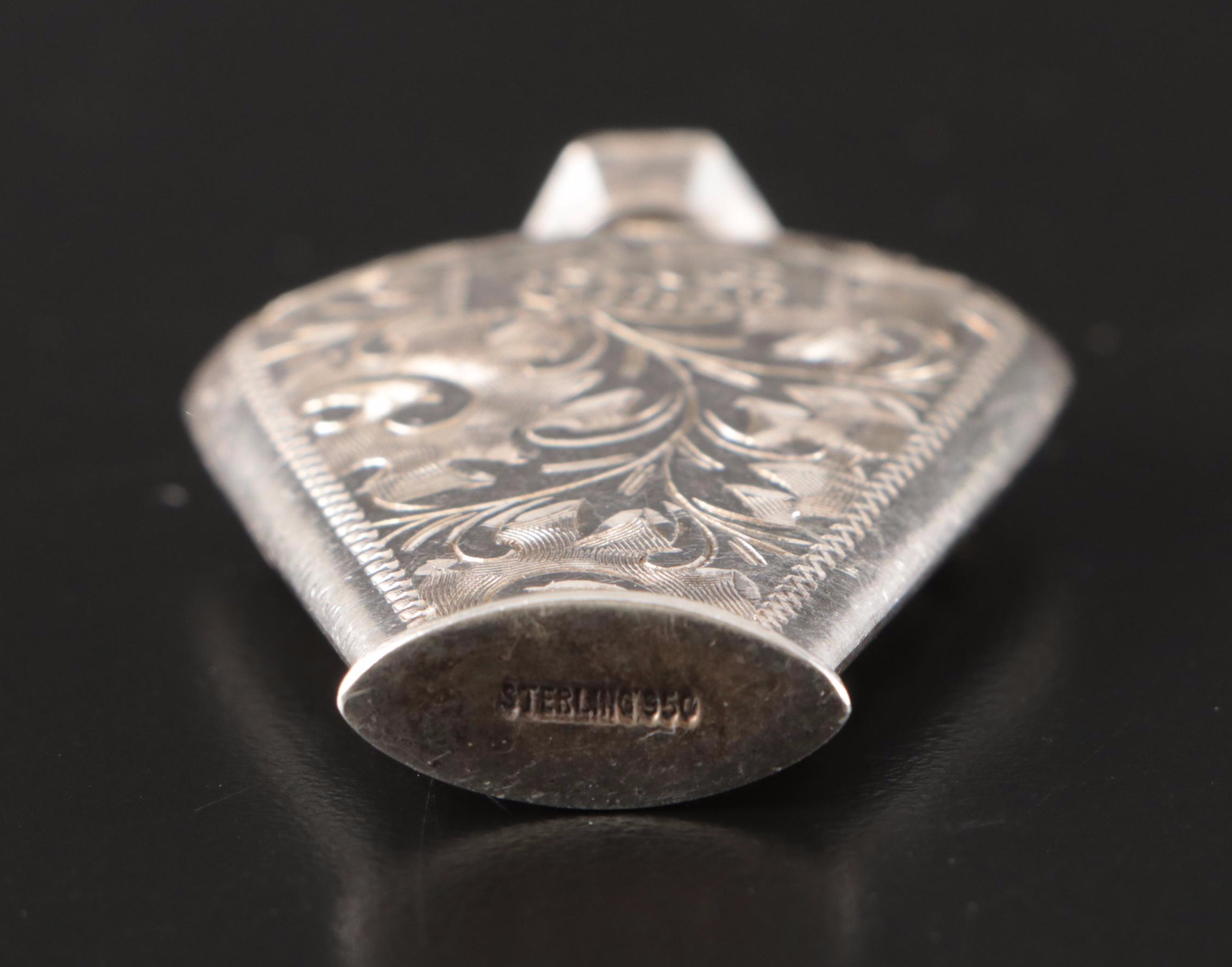 Sterling Perfume Flask, Siam Niello Letter Opener, German Silver Purse More