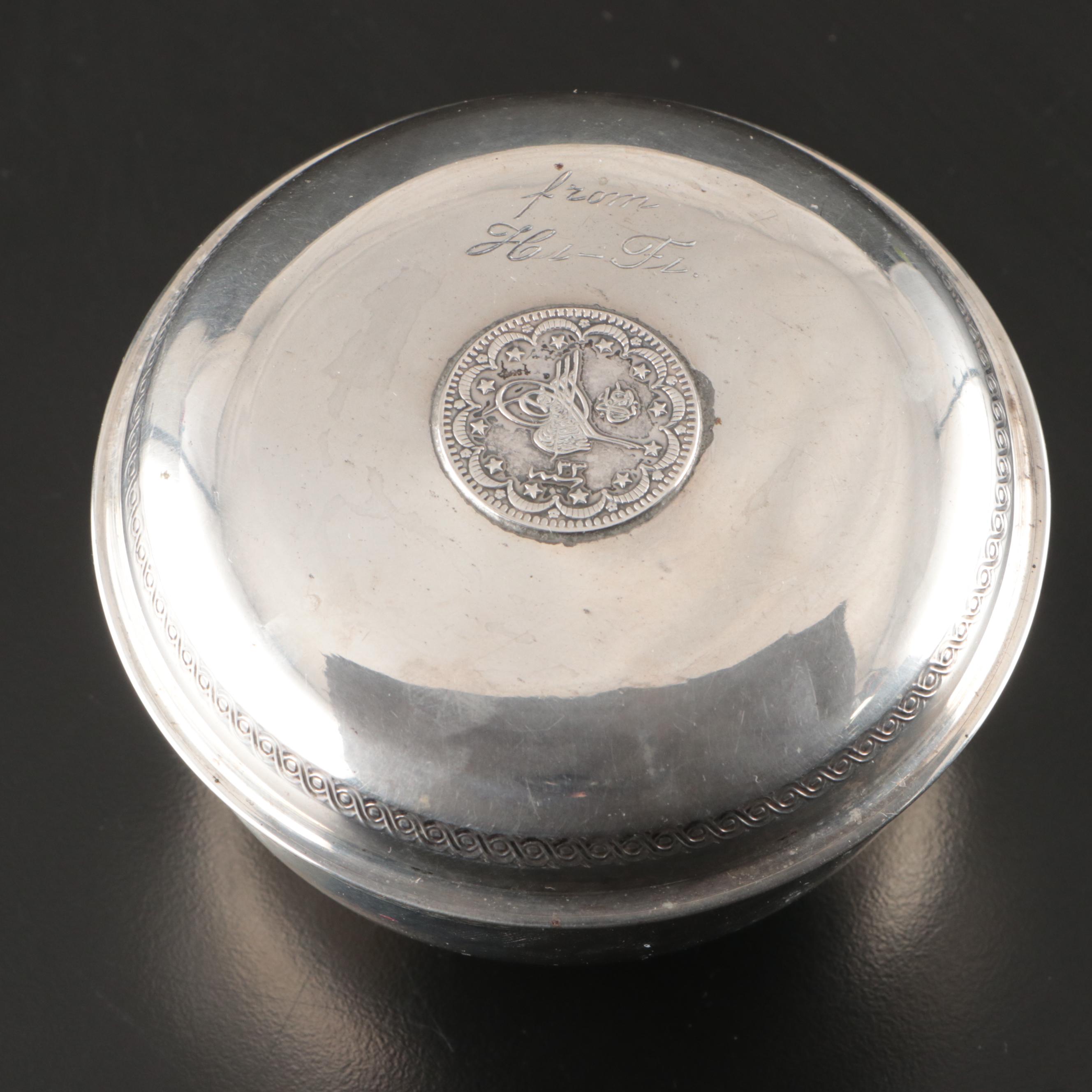 Sterling Perfume Flask, Siam Niello Letter Opener, German Silver Purse More