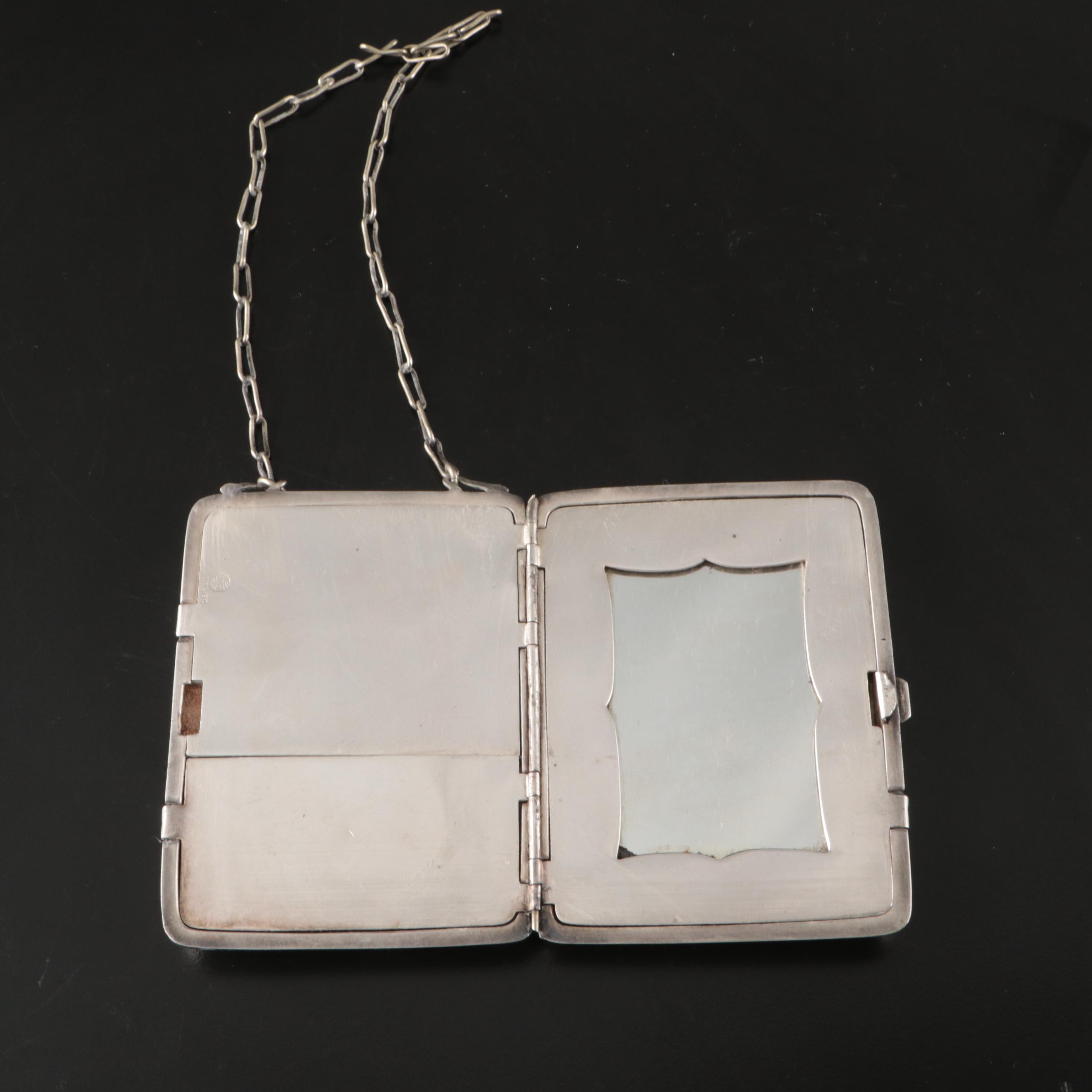 Sterling Perfume Flask, Siam Niello Letter Opener, German Silver Purse More