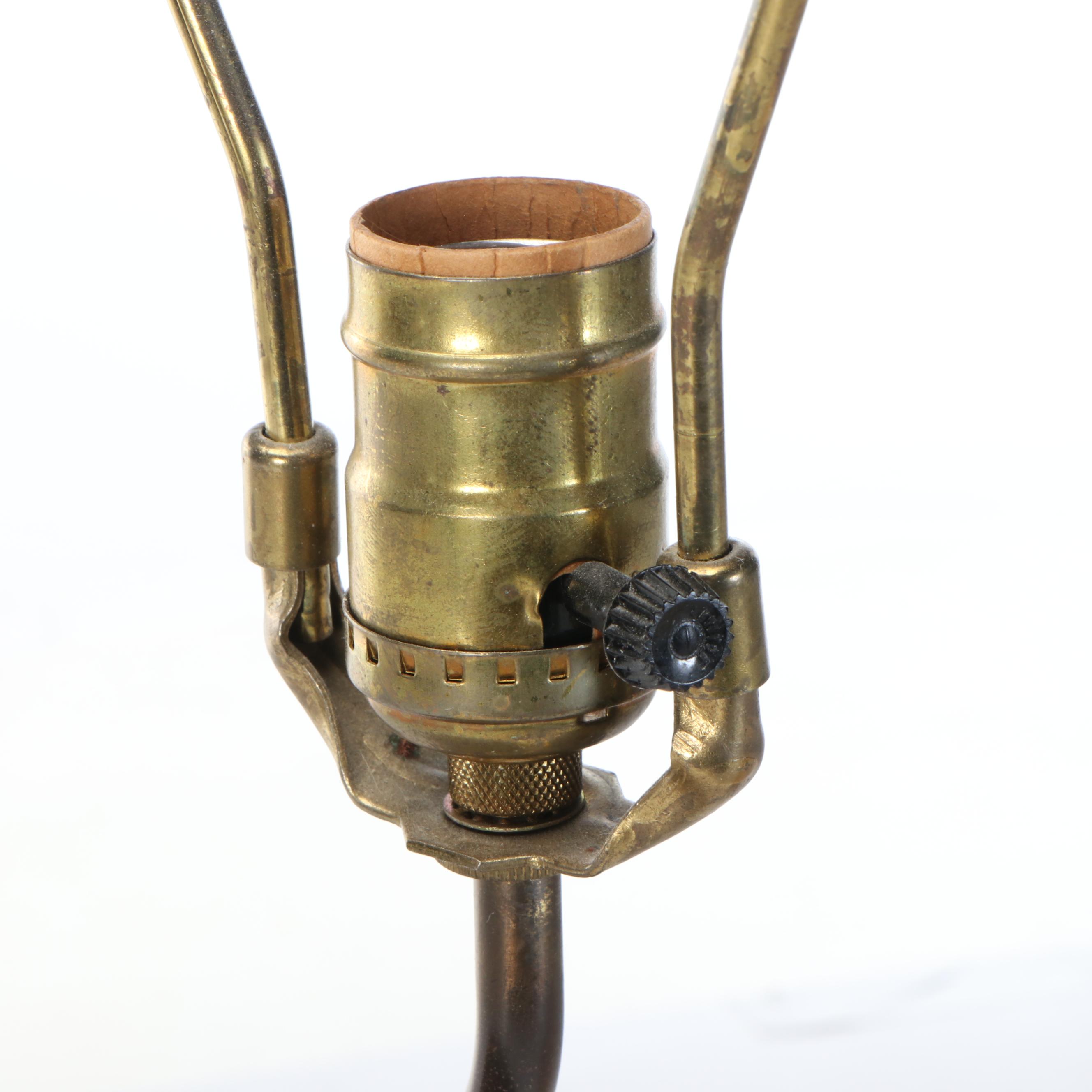 Chalkware Artichoke Flatback Table Lamp with Silk Shade