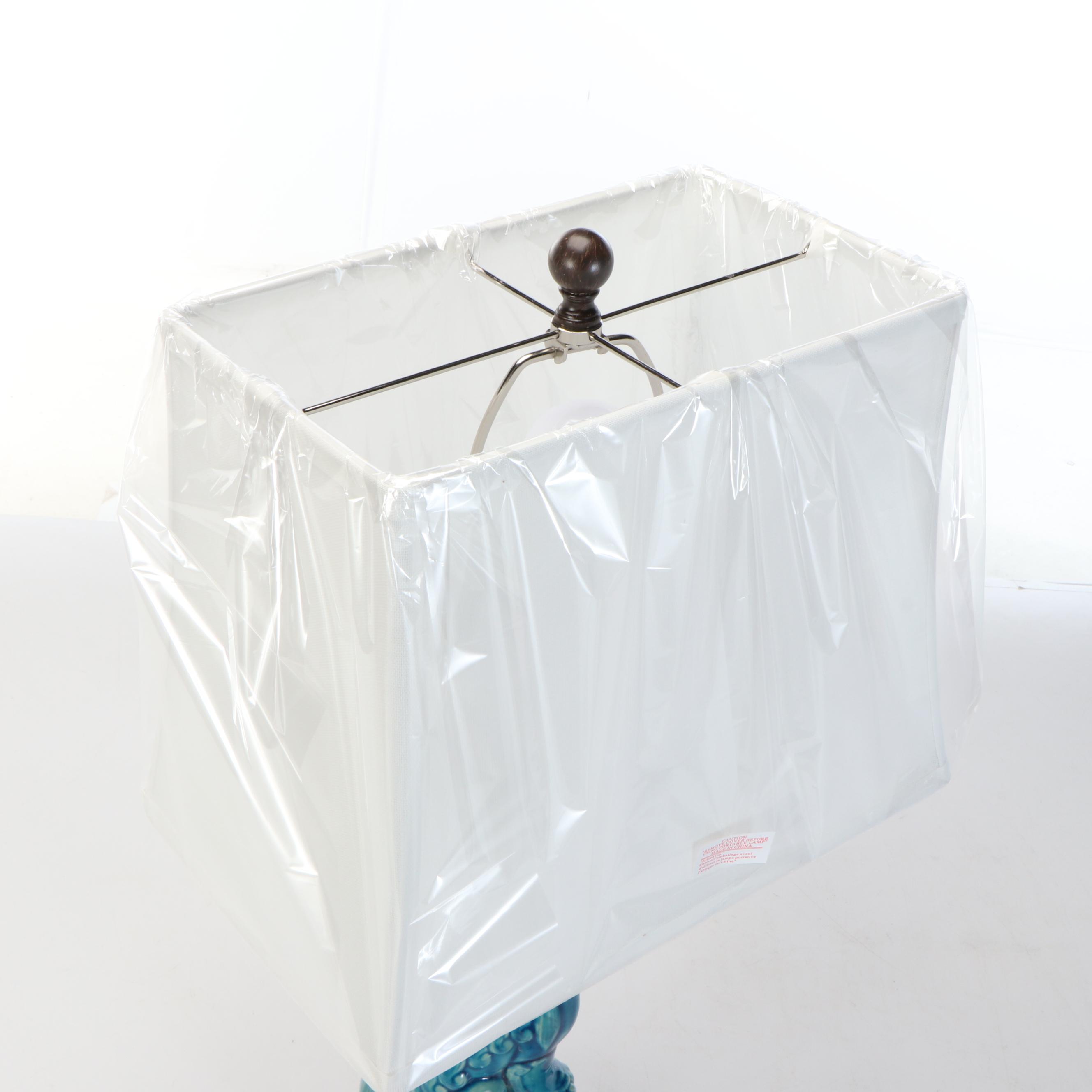 Safavieh Chinese Style Blue Ceramic Guardian Lion Table Lamps