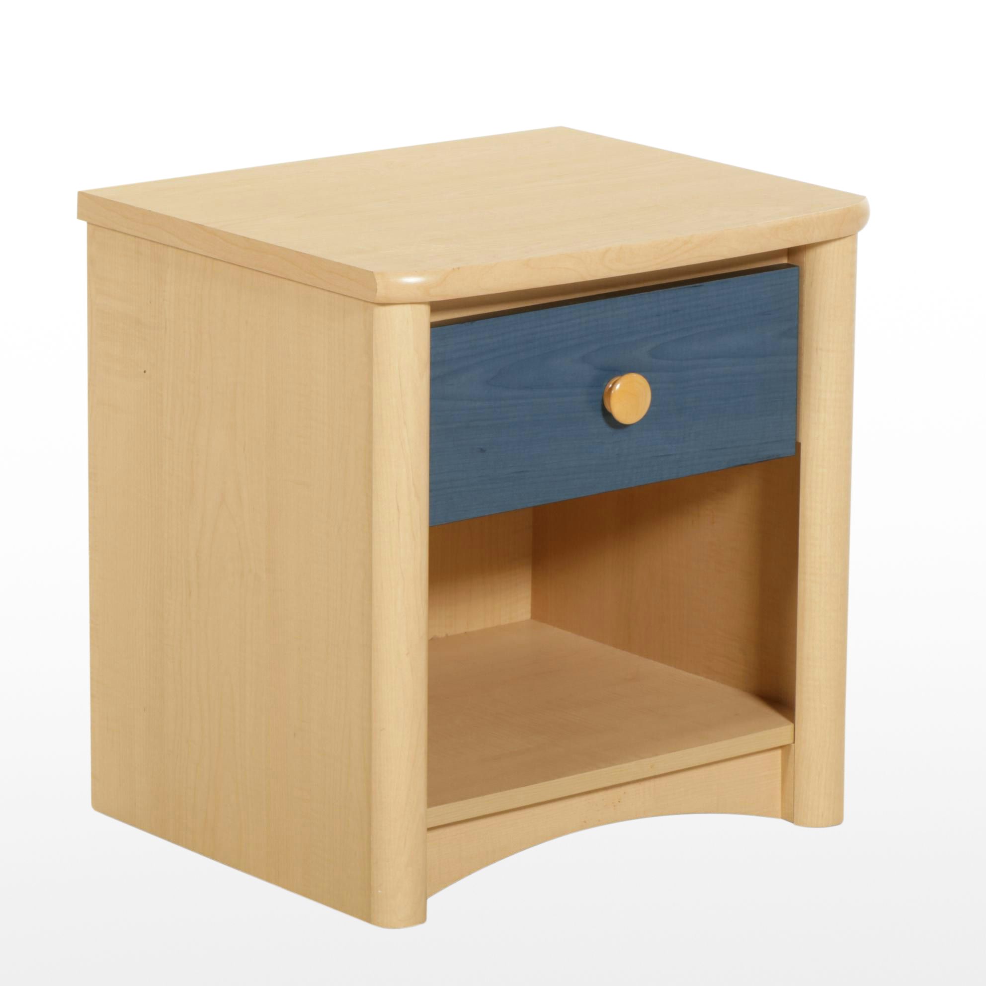 Palliser Blue-Stained Maple Nightstand, 21st Century