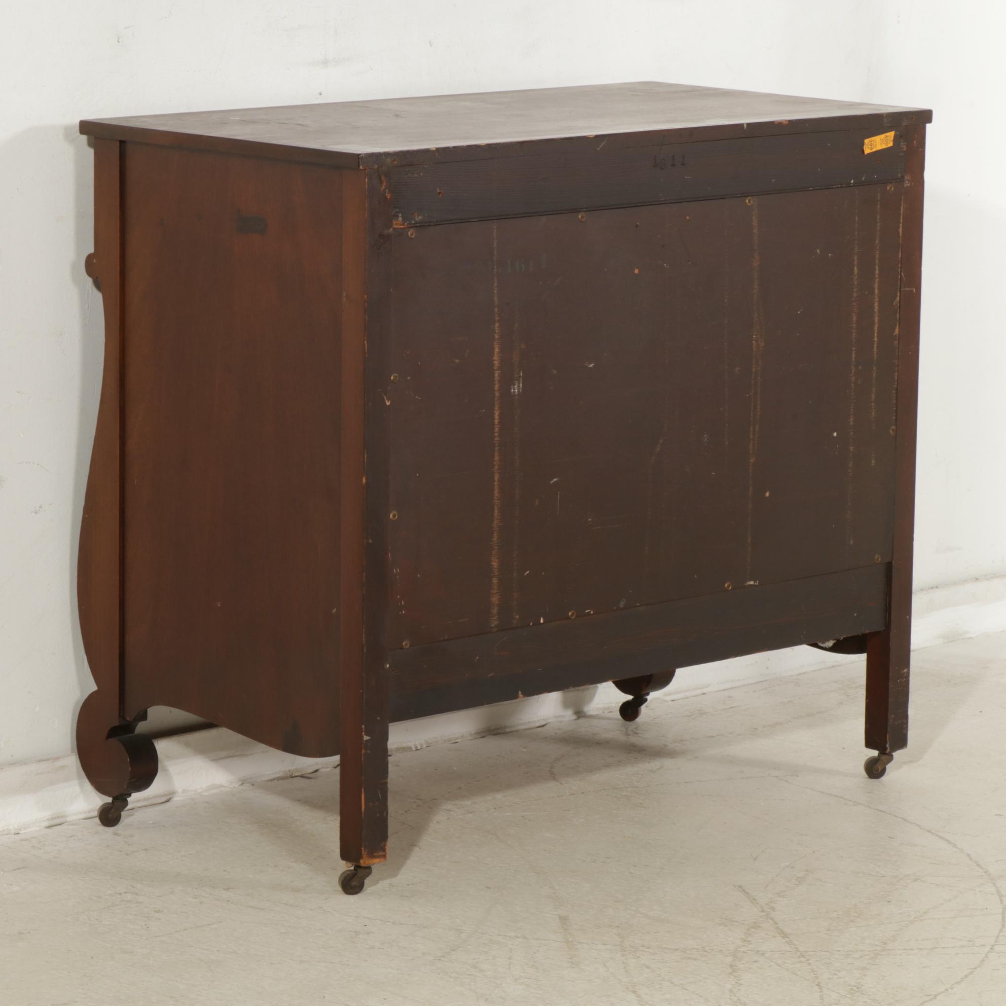 Empire Revival Mahogany Dresser and Mirror, Late 19th Century