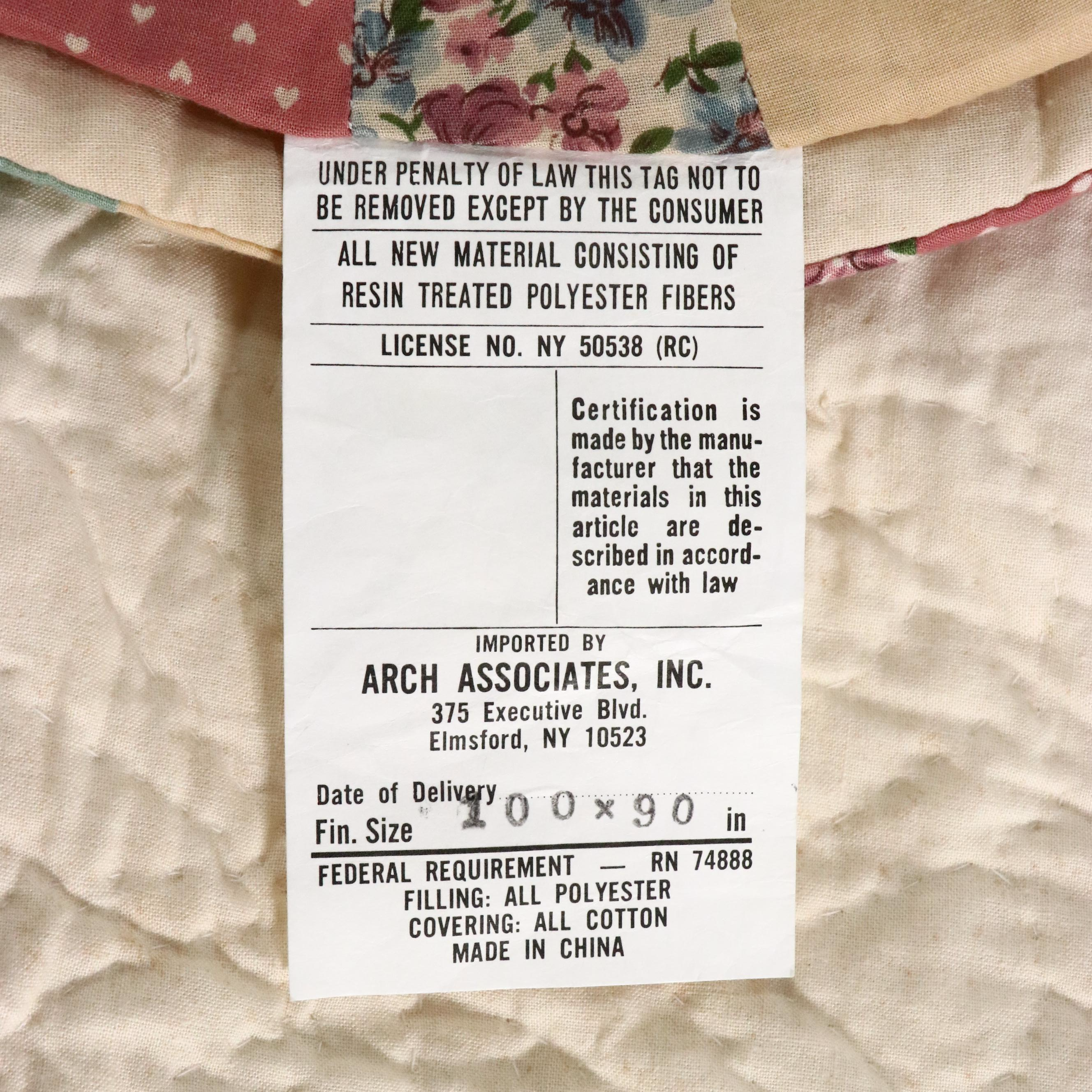 Handmade Double Wedding Ring Cotton Quilt