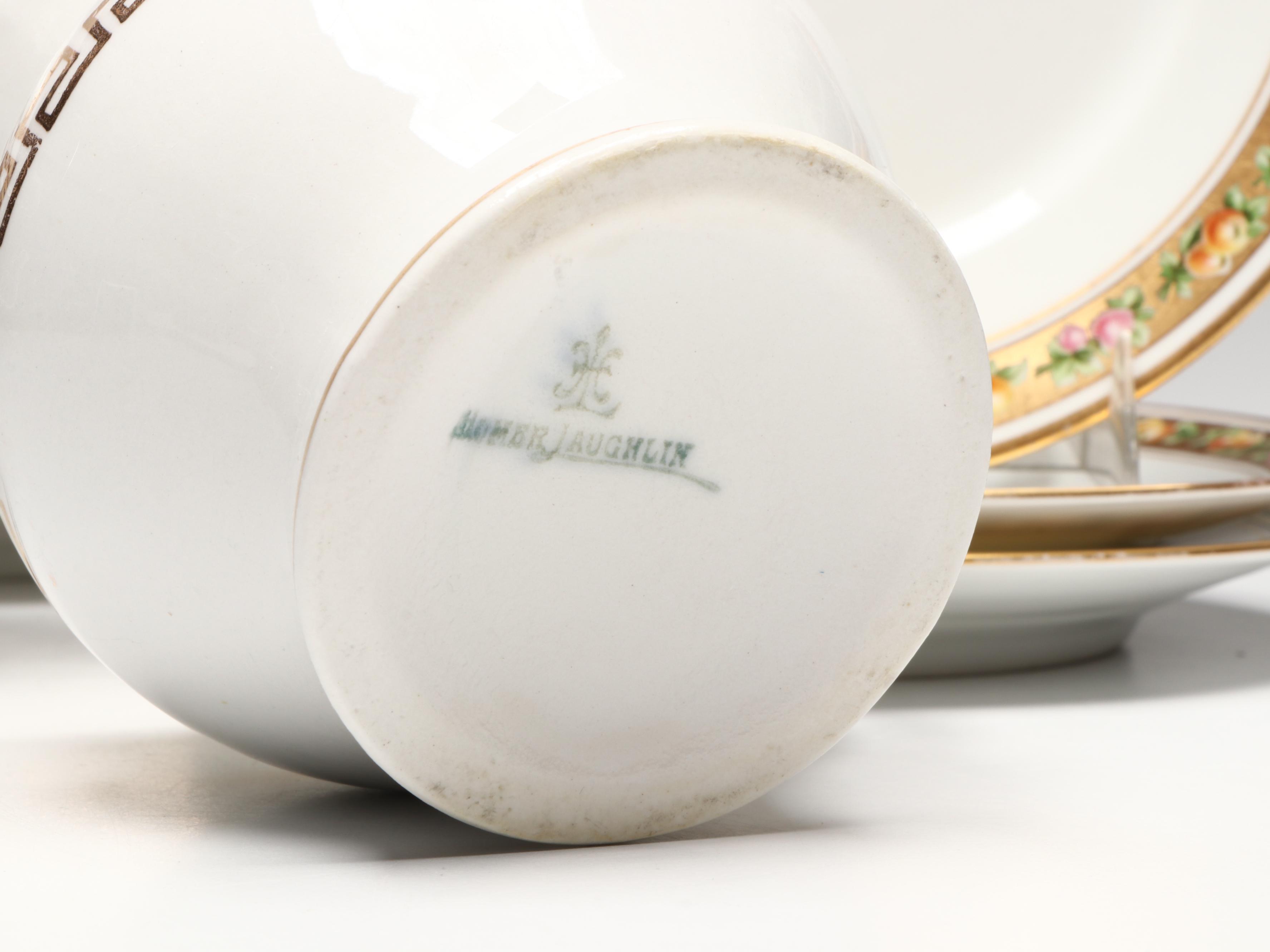 Richard Ginori Porcelain Plates with Homer Laughlin Vanity Accessories