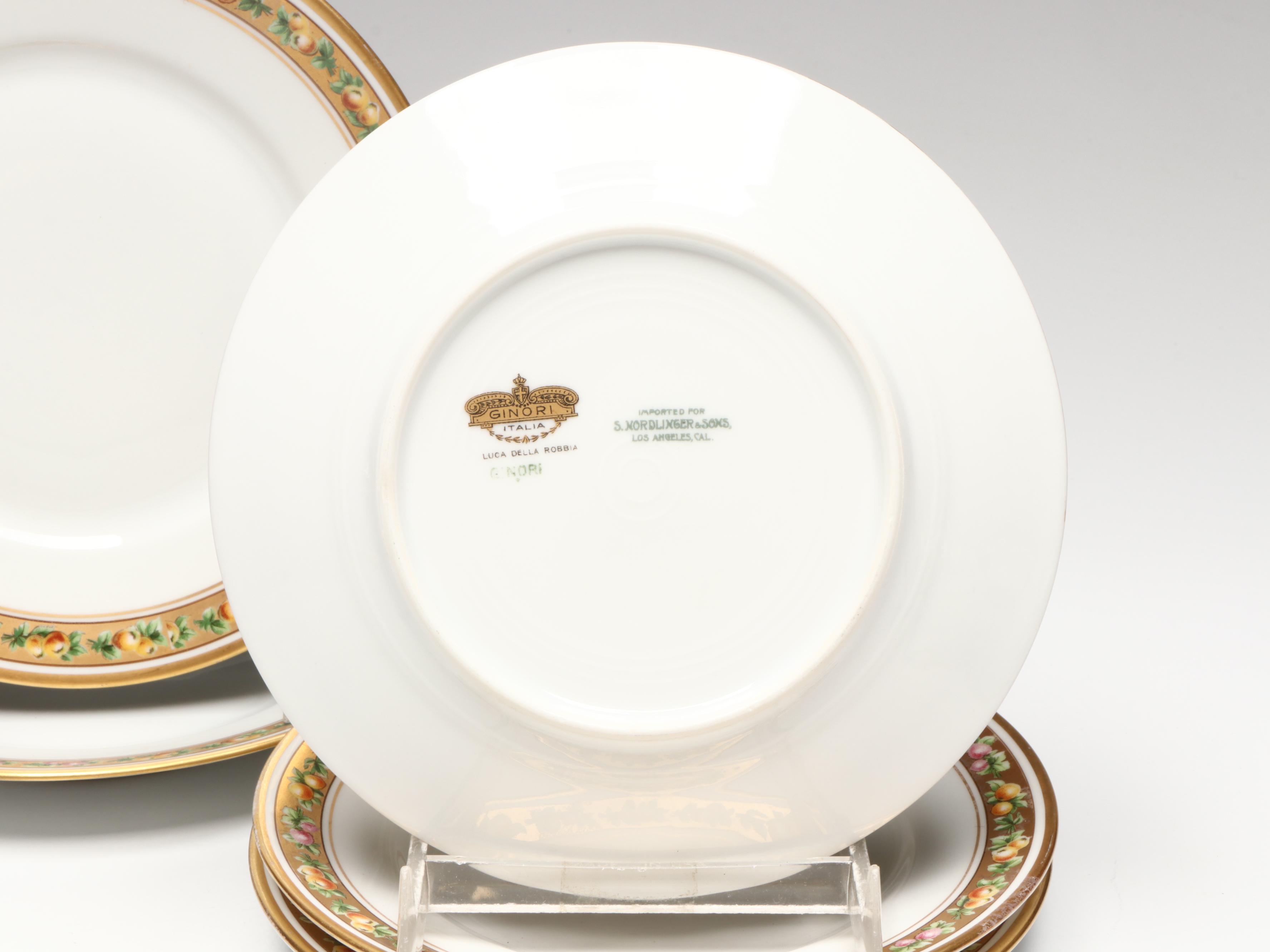 Richard Ginori Porcelain Plates with Homer Laughlin Vanity Accessories