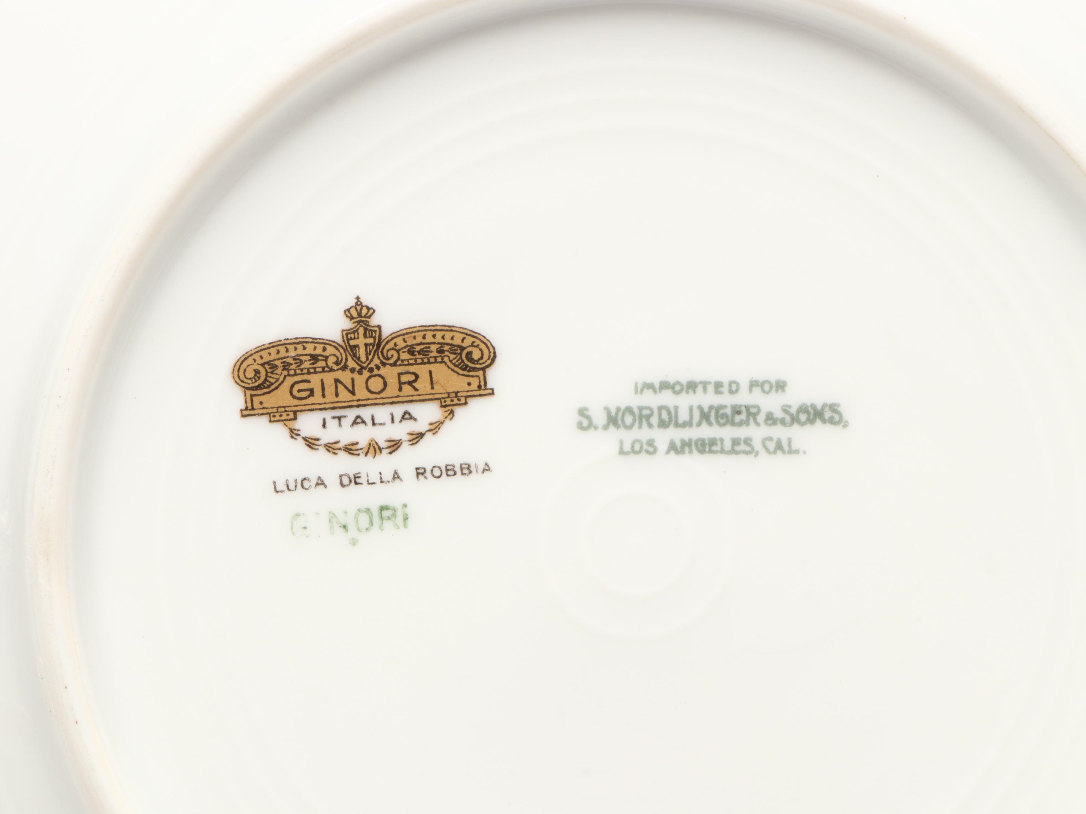 Richard Ginori Porcelain Plates with Homer Laughlin Vanity Accessories