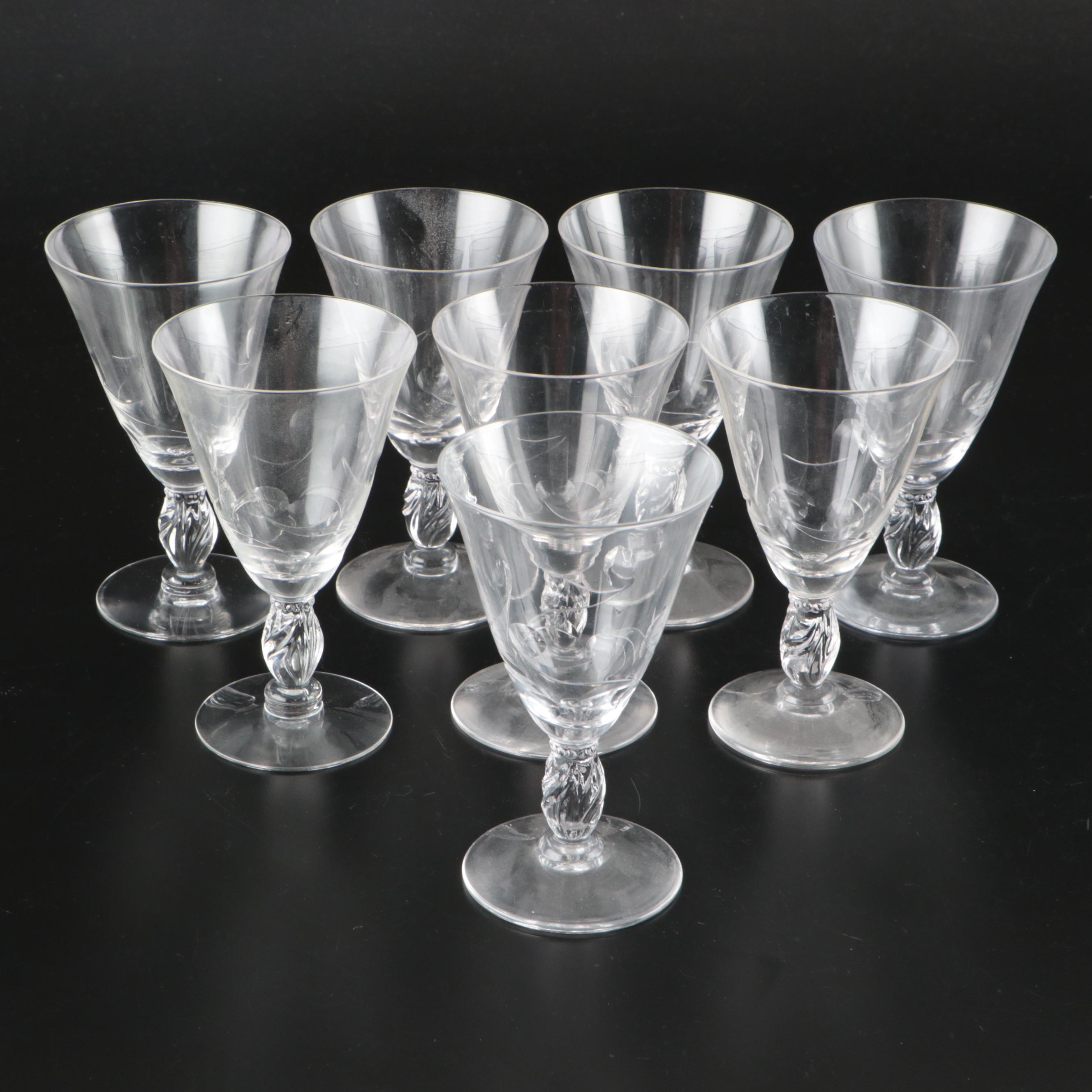 Clear Water Goblets and Other Stemware, Mid-20th Century