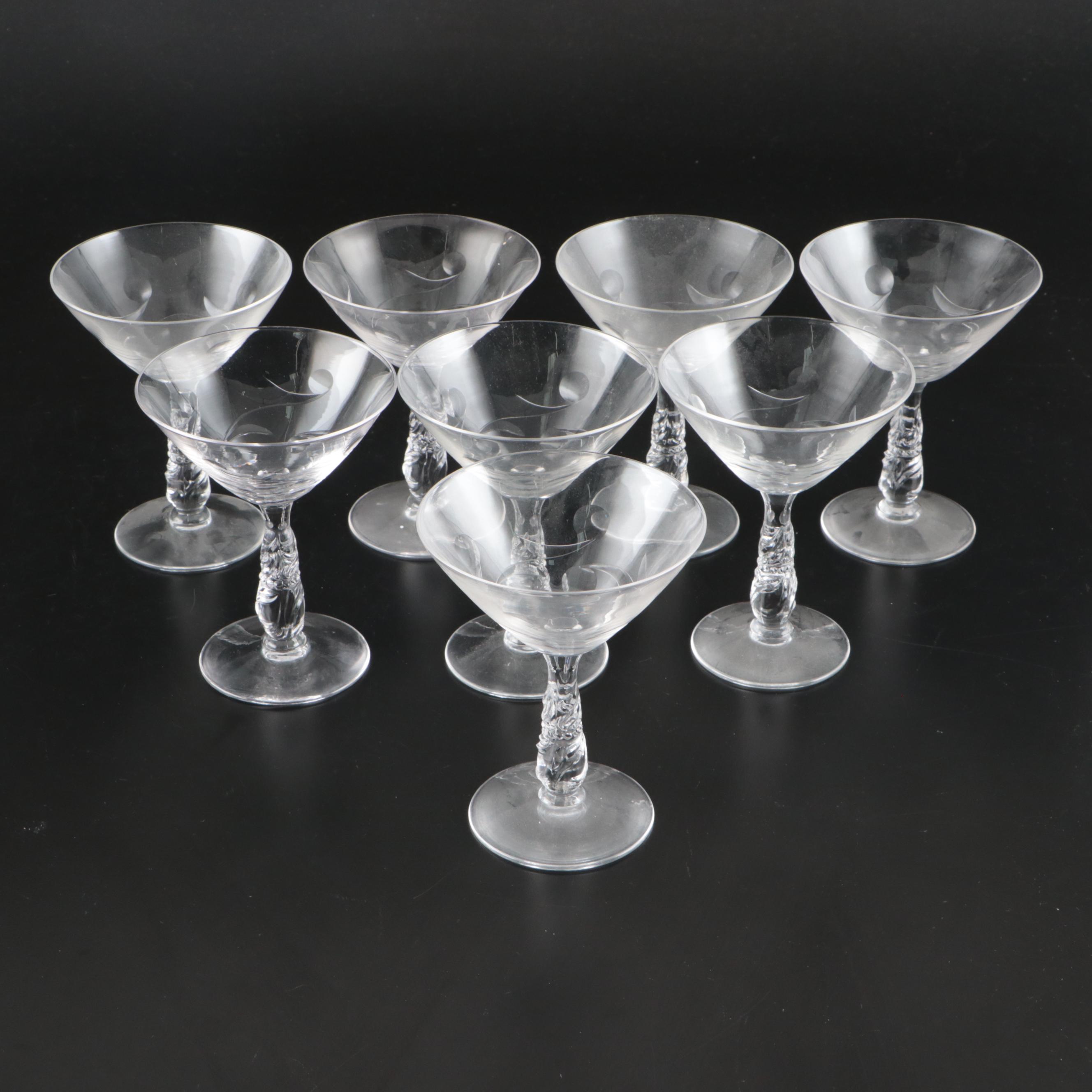 Clear Water Goblets and Other Stemware, Mid-20th Century