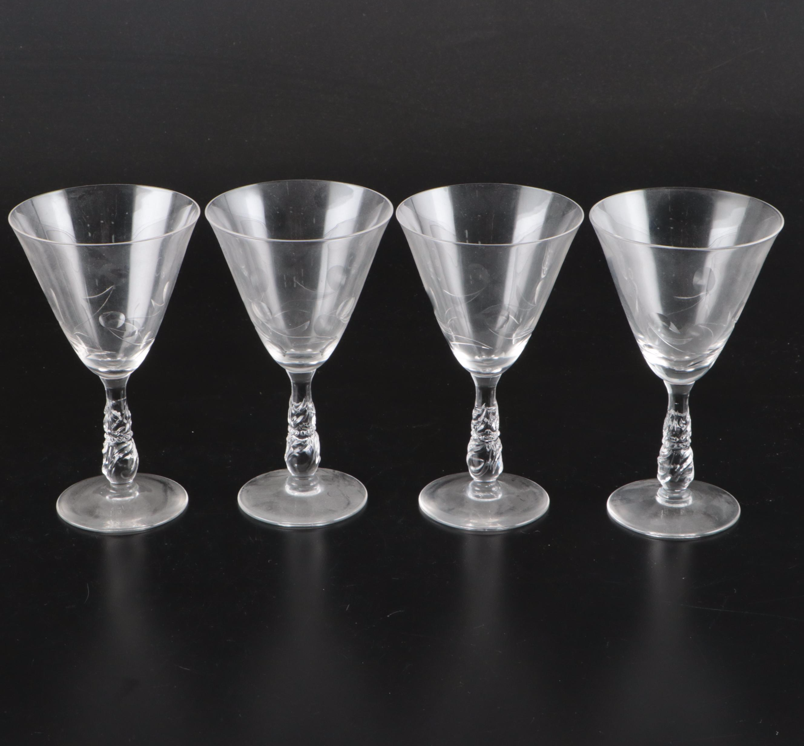 Clear Water Goblets and Other Stemware, Mid-20th Century