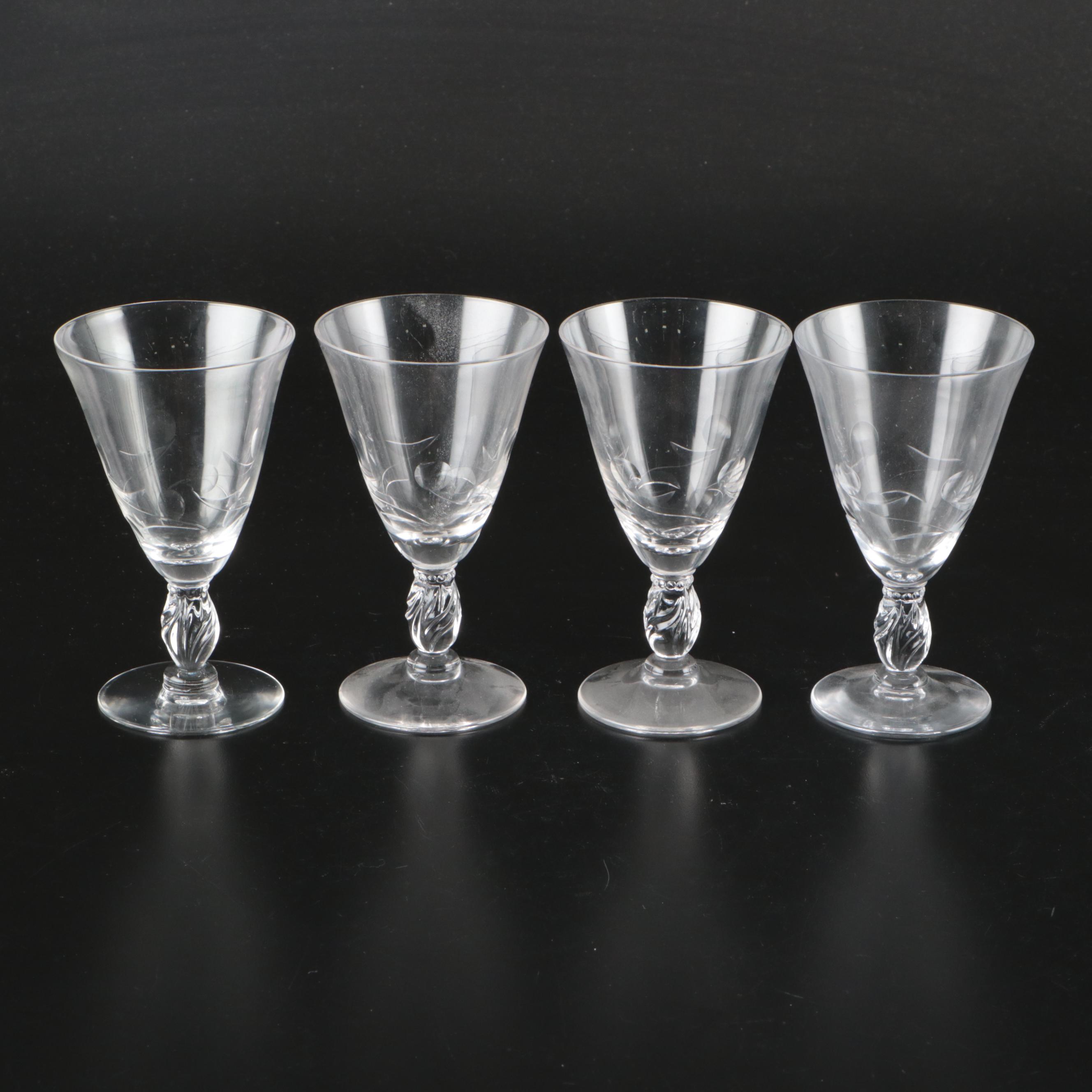 Clear Water Goblets and Other Stemware, Mid-20th Century