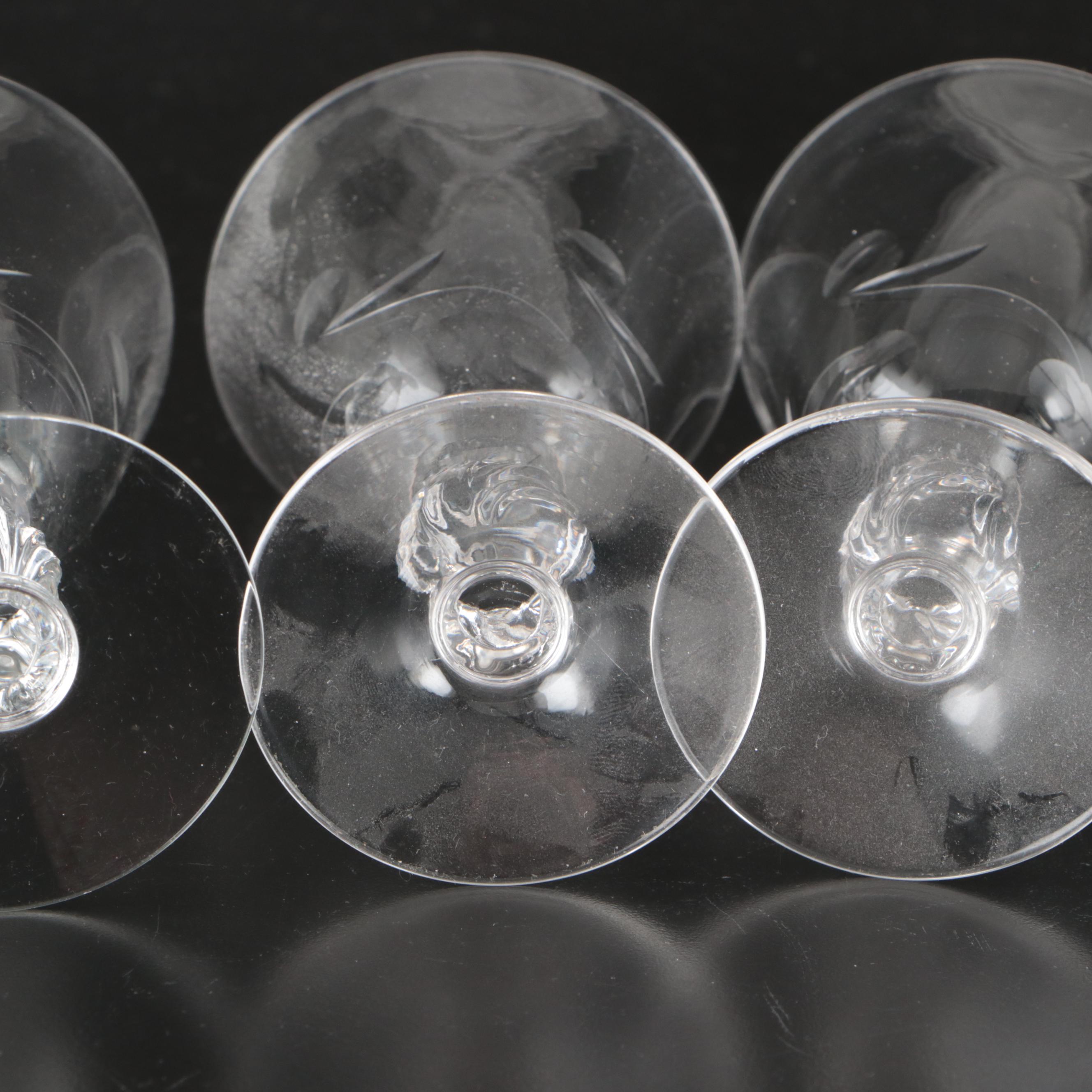 Clear Water Goblets and Other Stemware, Mid-20th Century