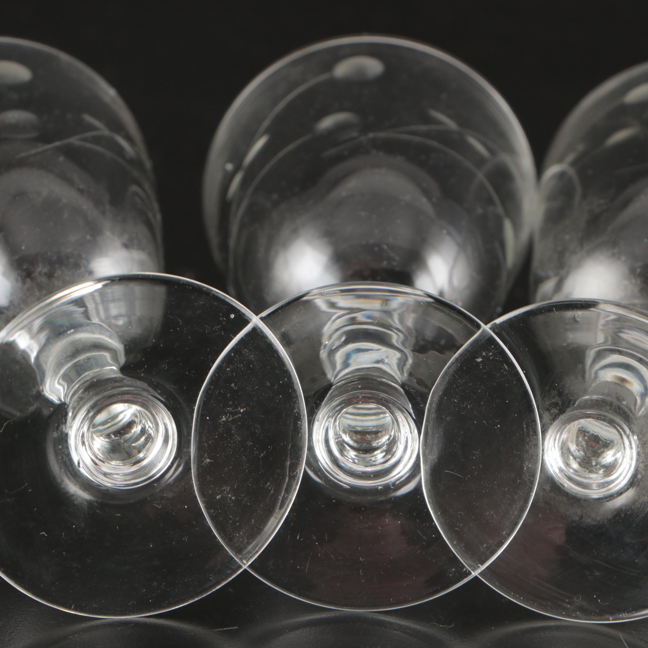 Clear Water Goblets and Other Stemware, Mid-20th Century