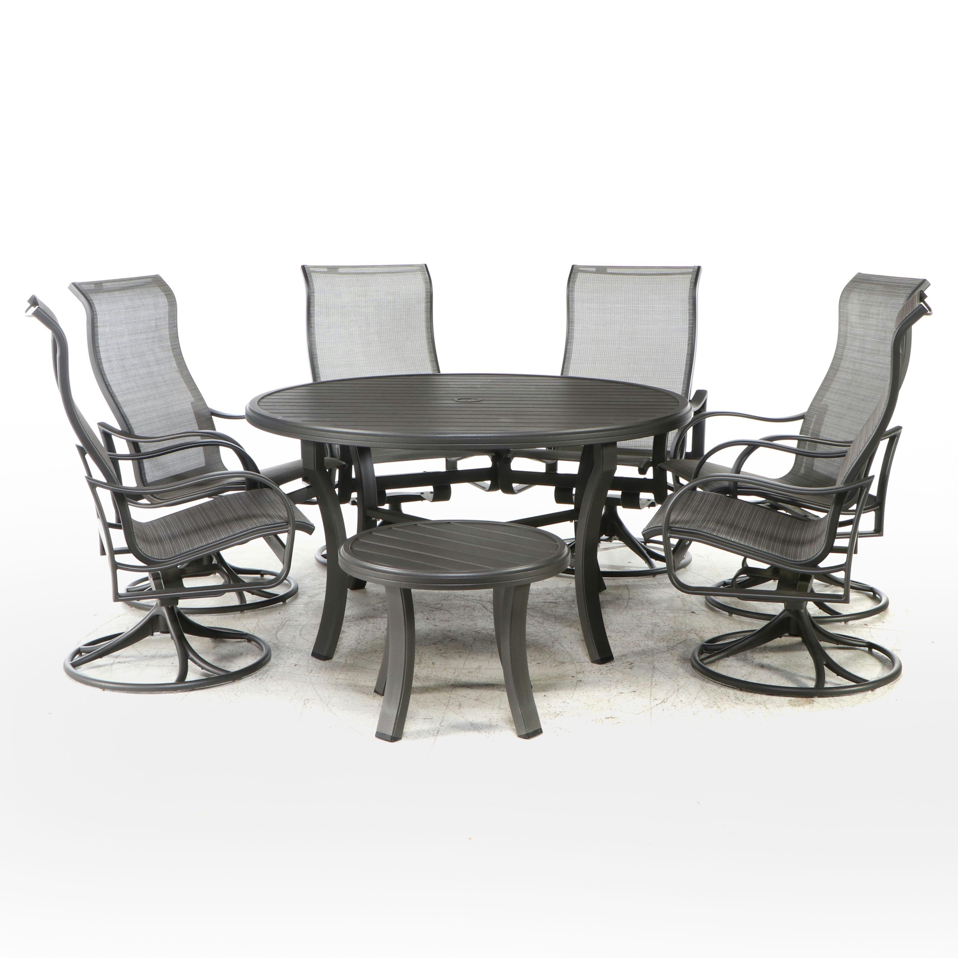 Tropitone Grey Powder Coated Metal Dining Set