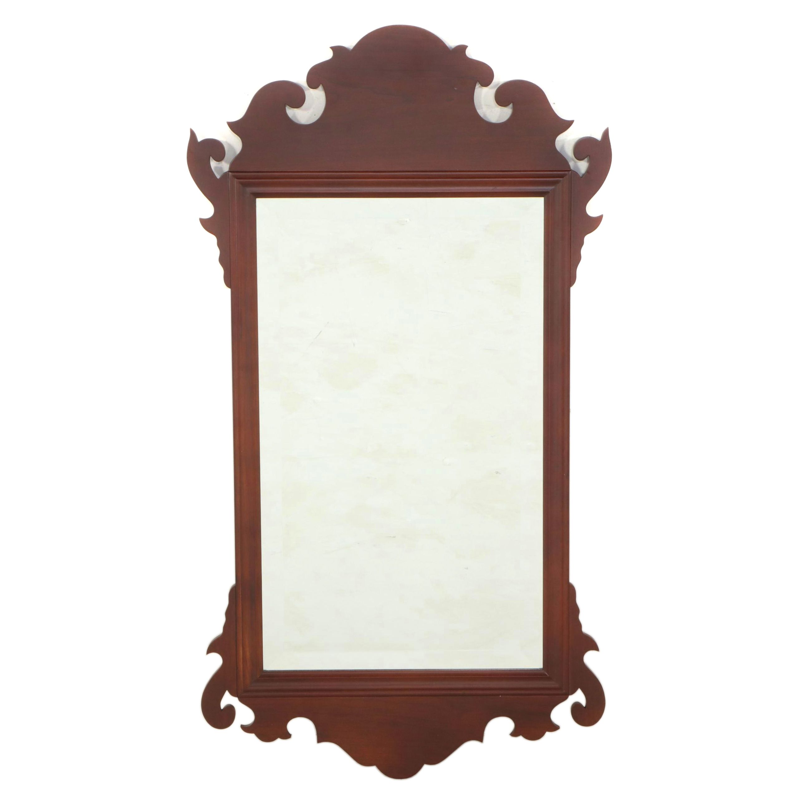 Chippendale Style Cherry Stain Wood Wall Mirror