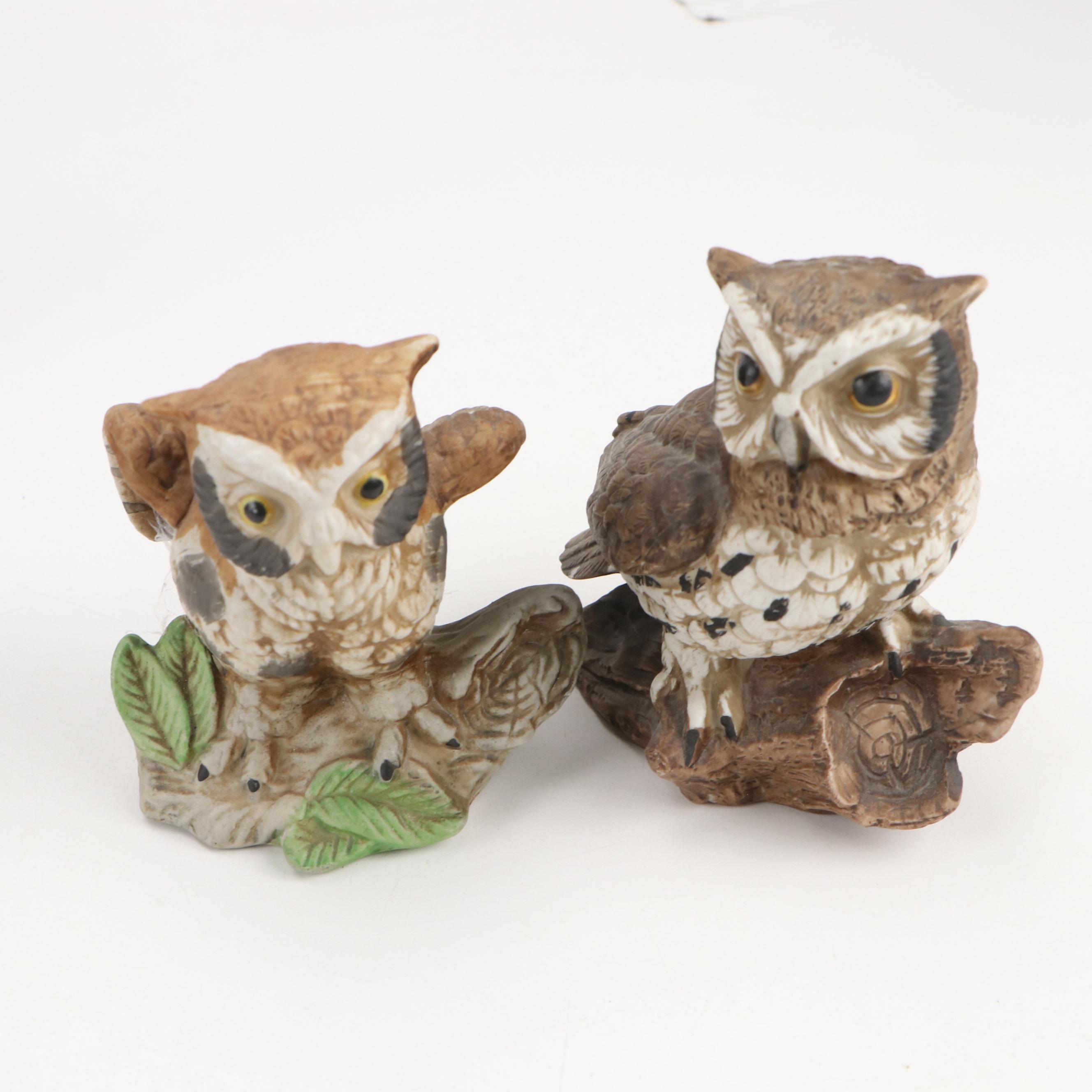 Towle Porcelain Music Box with Homco, Price and Other Owls