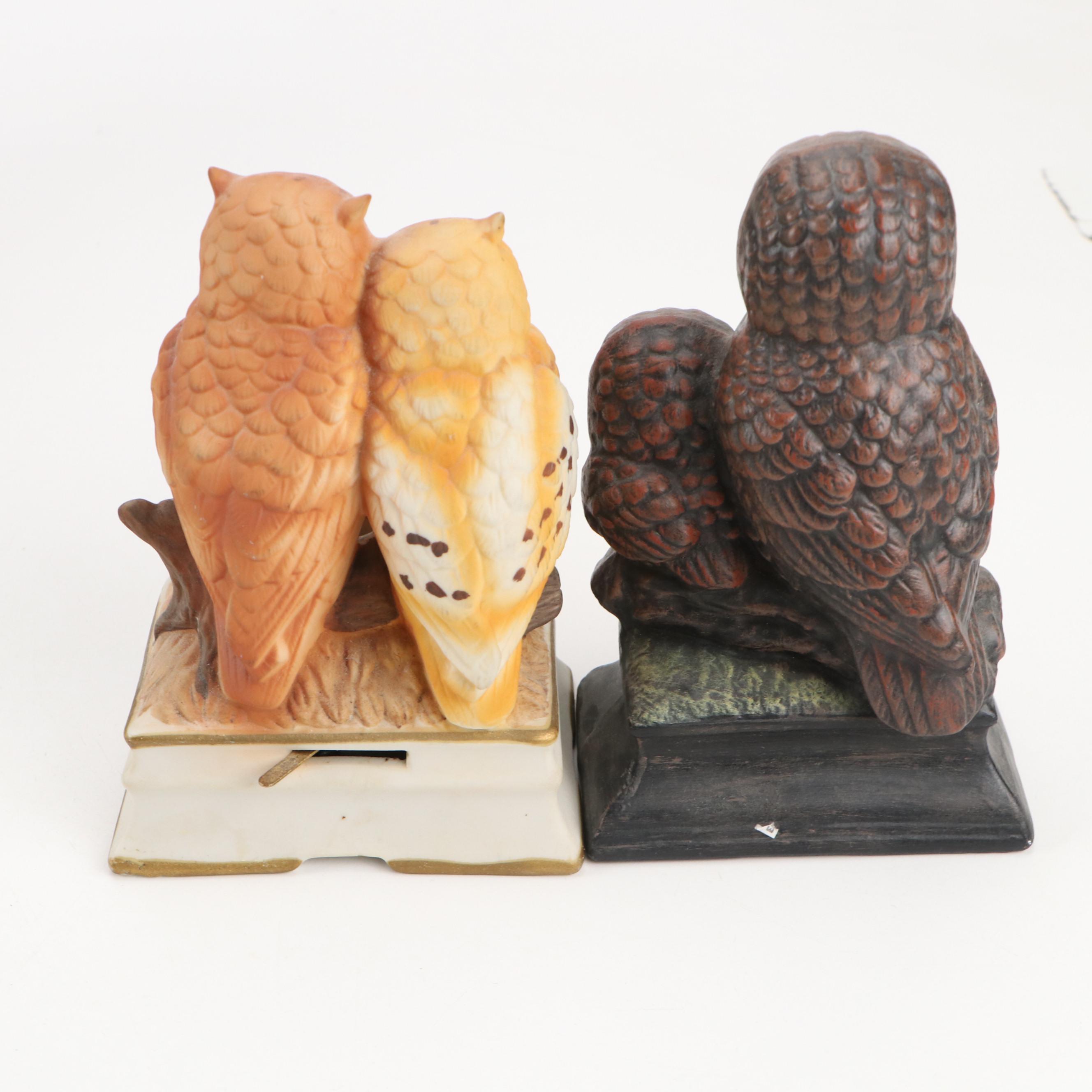 Towle Porcelain Music Box with Homco, Price and Other Owls