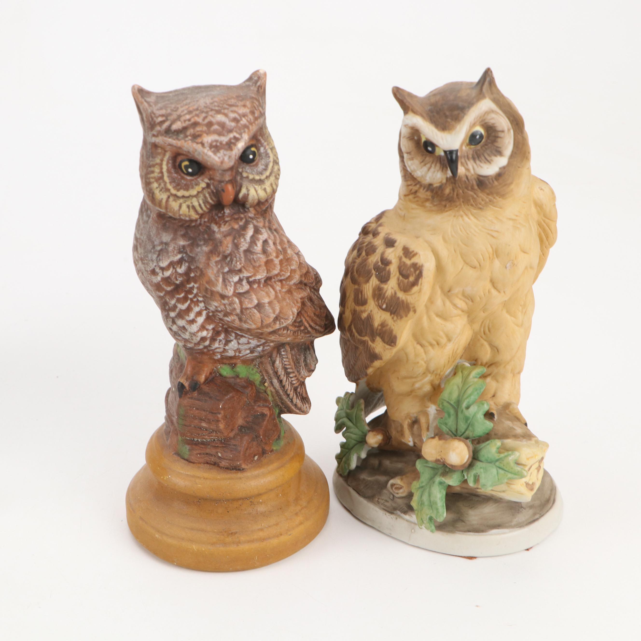 Towle Porcelain Music Box with Homco, Price and Other Owls
