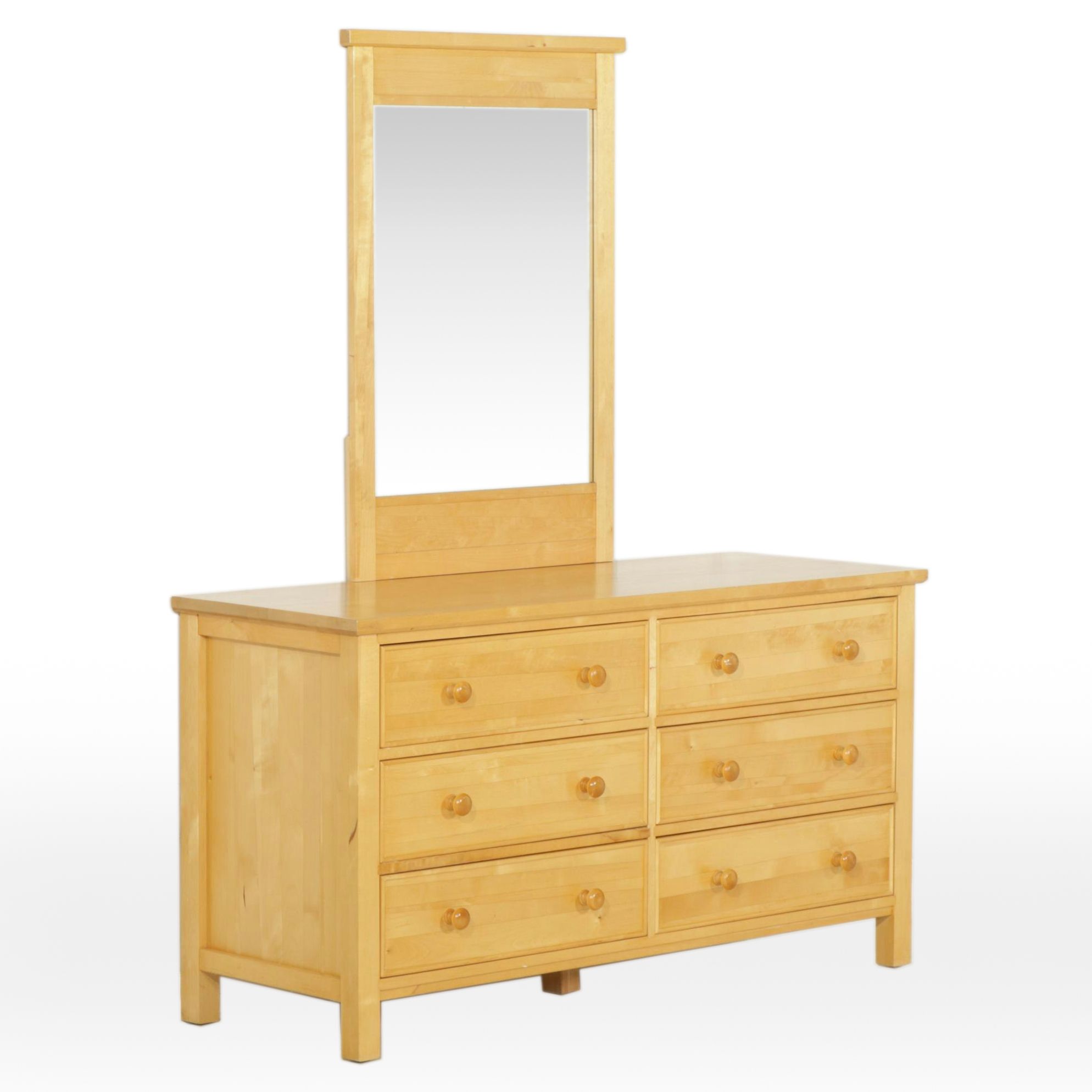 Bedtime Maple Dresser and Mirror, 21st Century