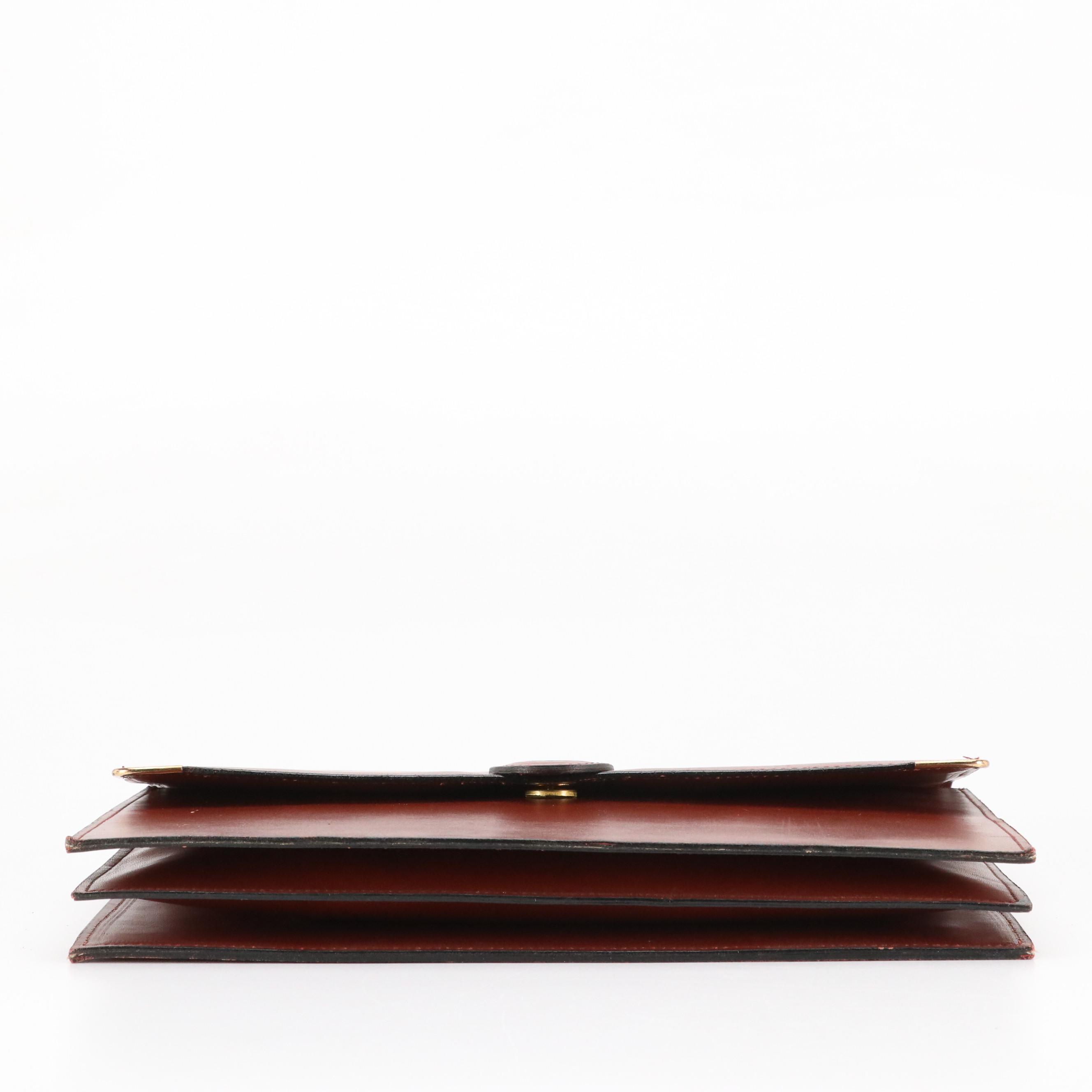 Cartier Les Must de Cartier Burgundy Leather Portfolio Clutch