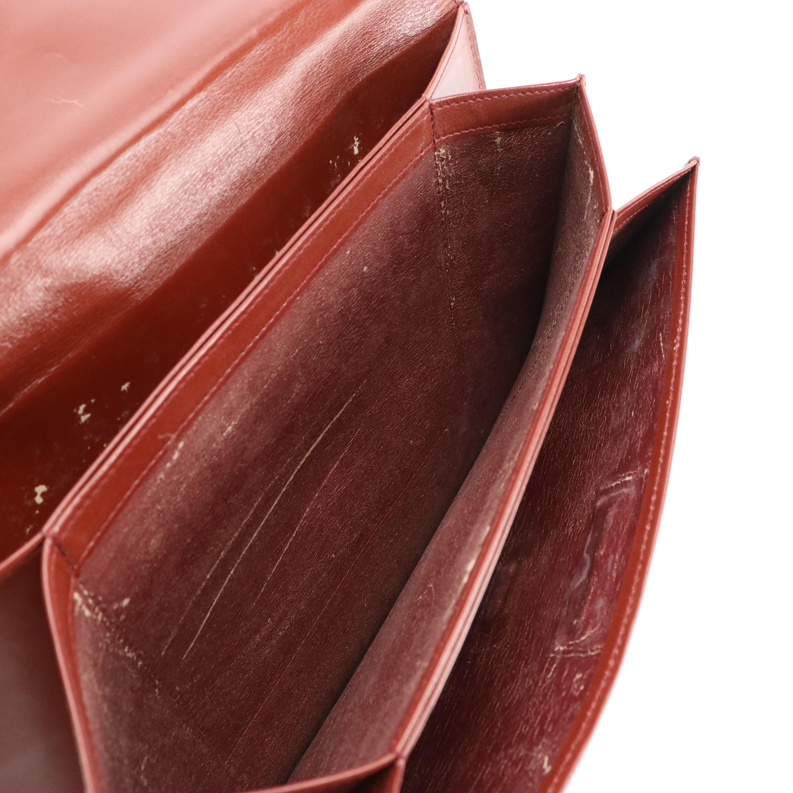 Cartier Les Must de Cartier Burgundy Leather Portfolio Clutch