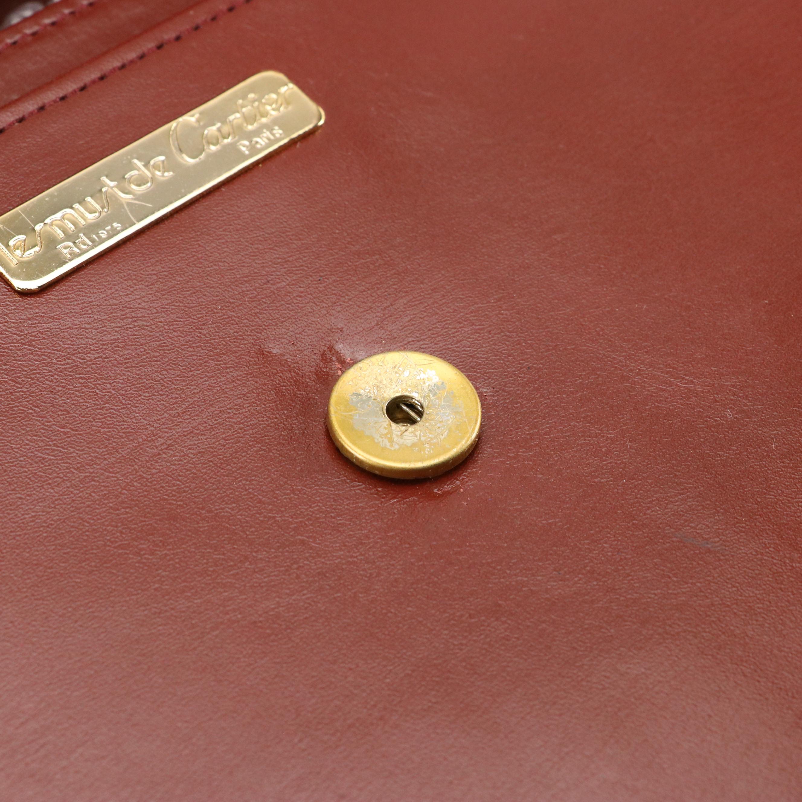 Cartier Les Must de Cartier Burgundy Leather Portfolio Clutch