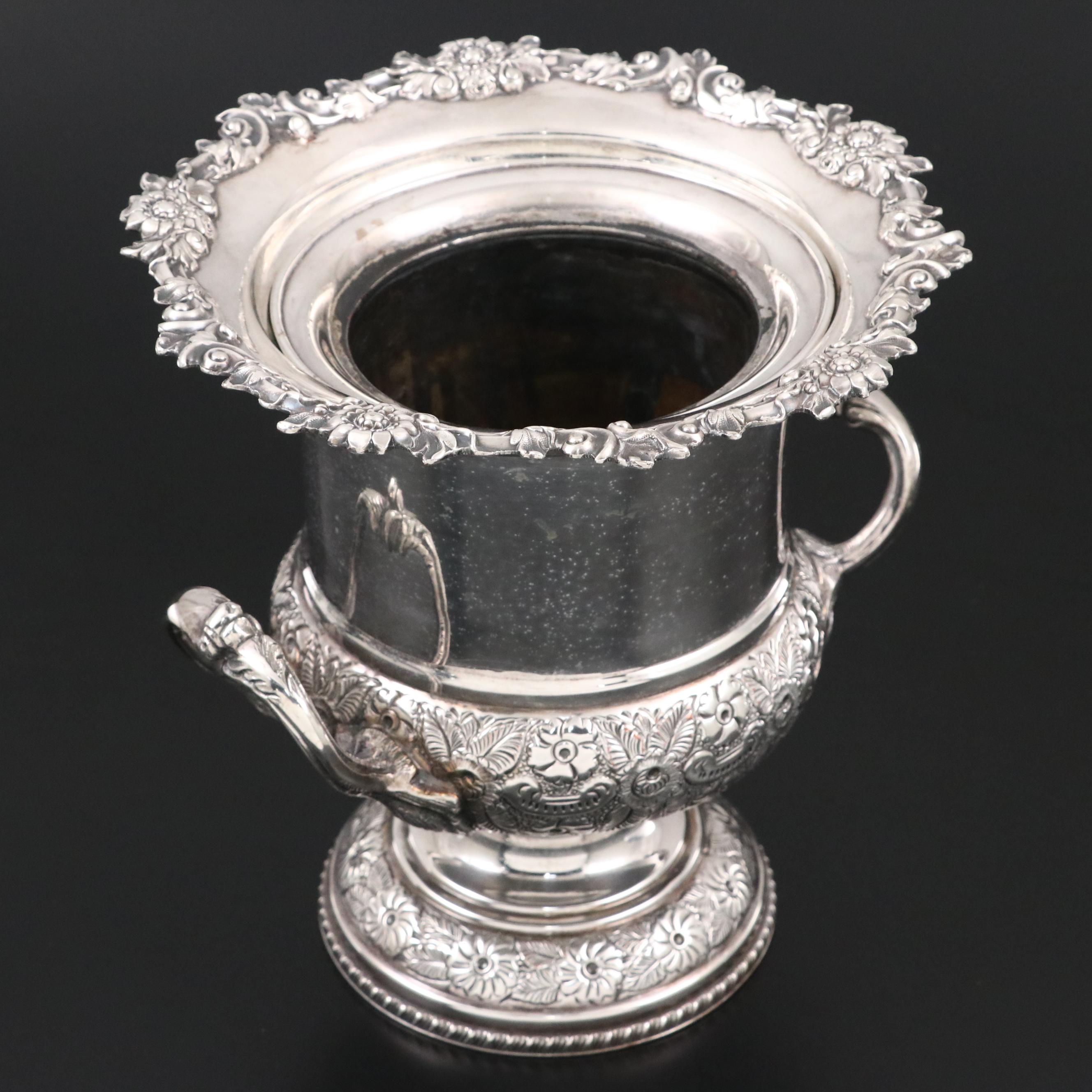 English Regency Style Silver Plate Champagne Bucket, 20th Century