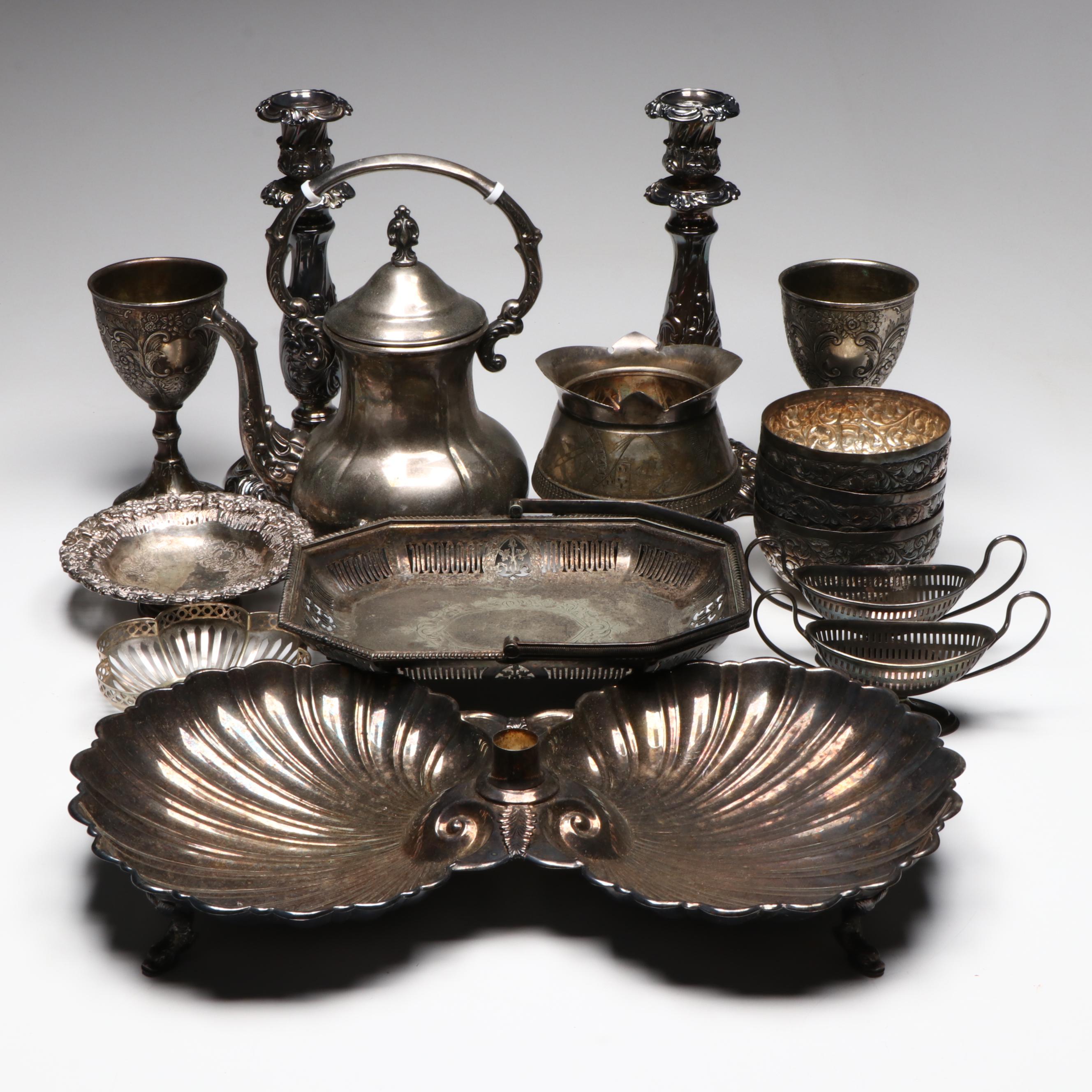 Towle Silver Plate Tilting Teapot with Other Tableware and Accessories