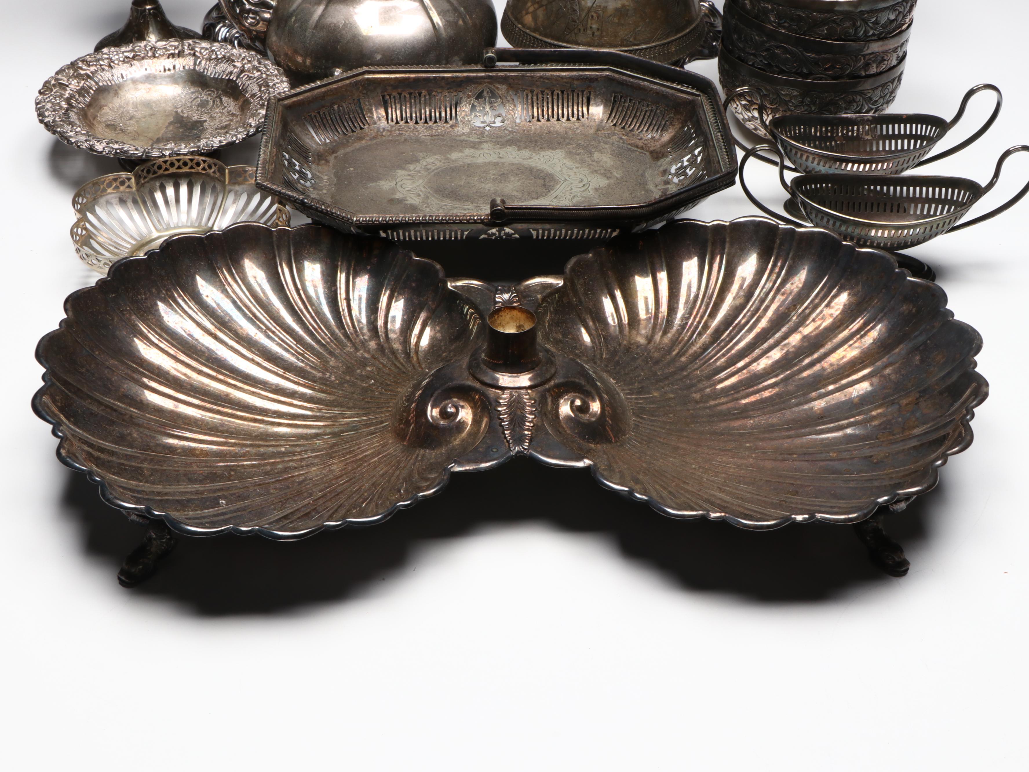 Towle Silver Plate Tilting Teapot with Other Tableware and Accessories