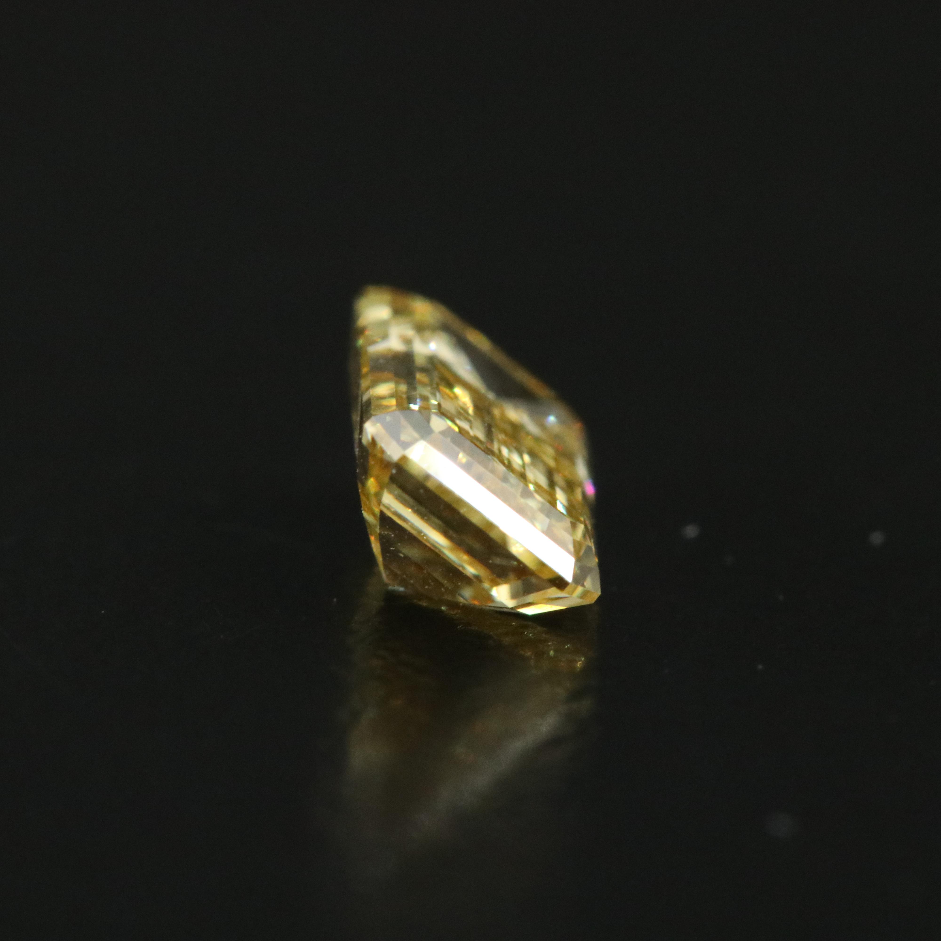 Loose 1.02 CT Lab Grown Fancy Yellow Diamond with IGI Report