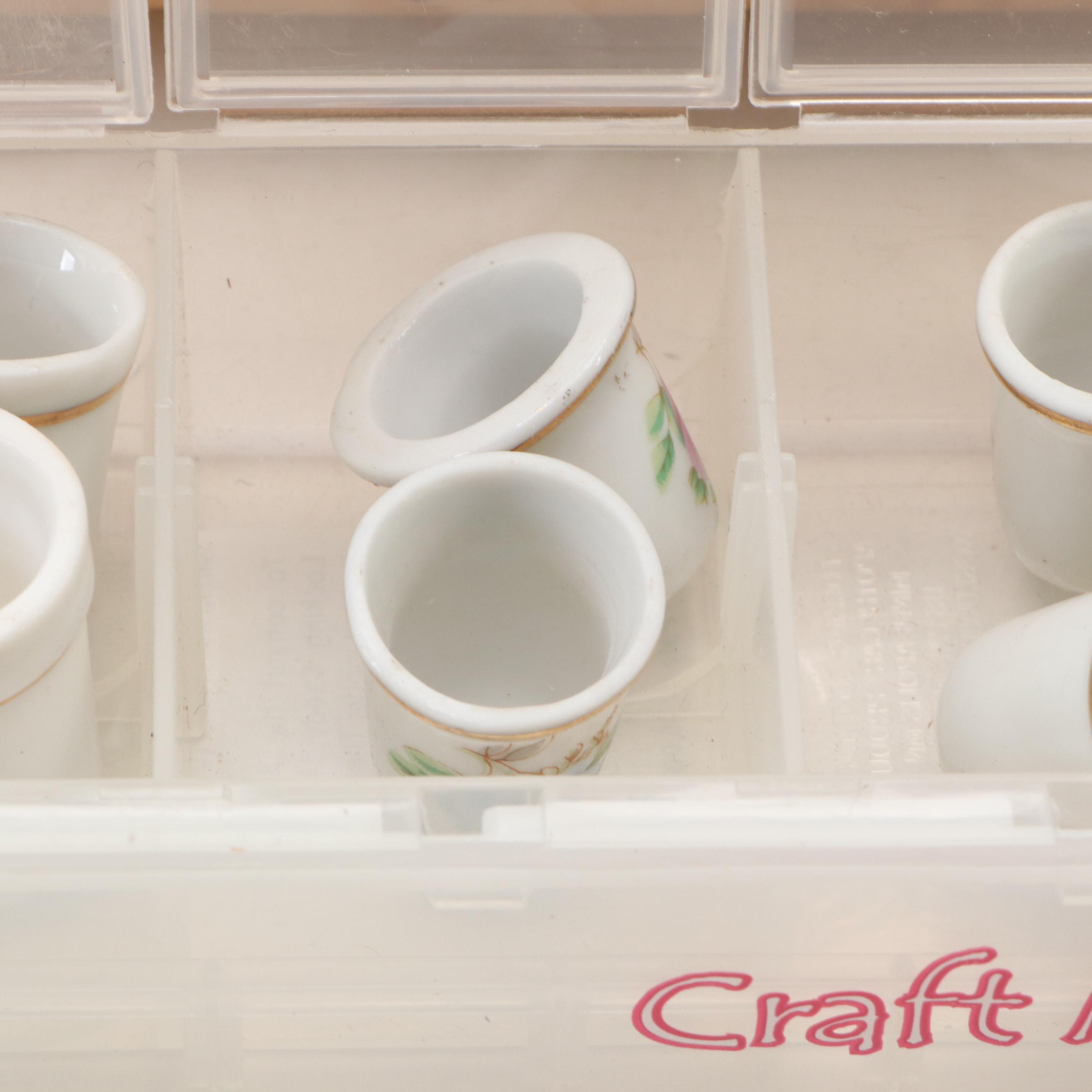 Rosenthal Porcelain Lidded Jar with Other Thimbles, Boxes and More