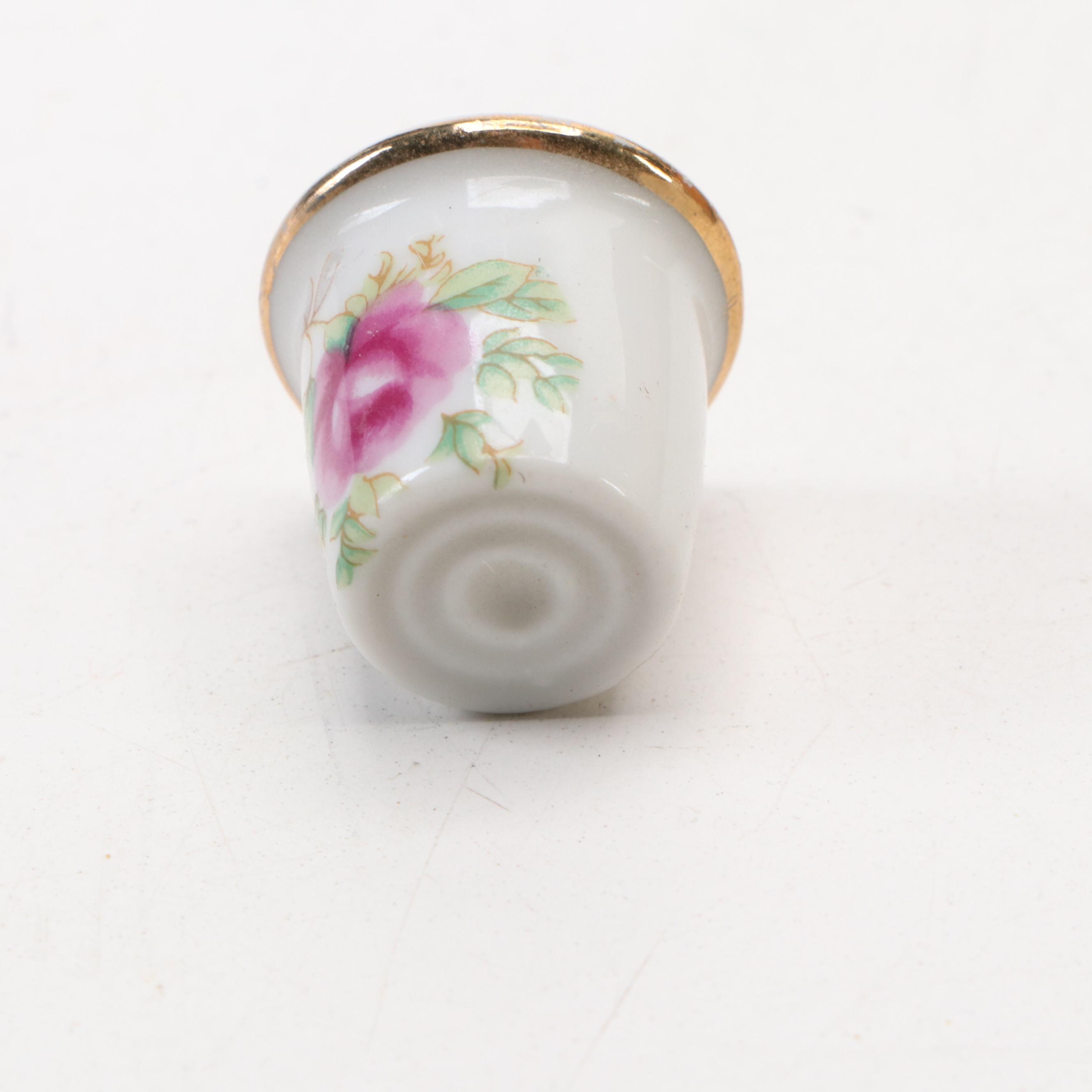 Rosenthal Porcelain Lidded Jar with Other Thimbles, Boxes and More